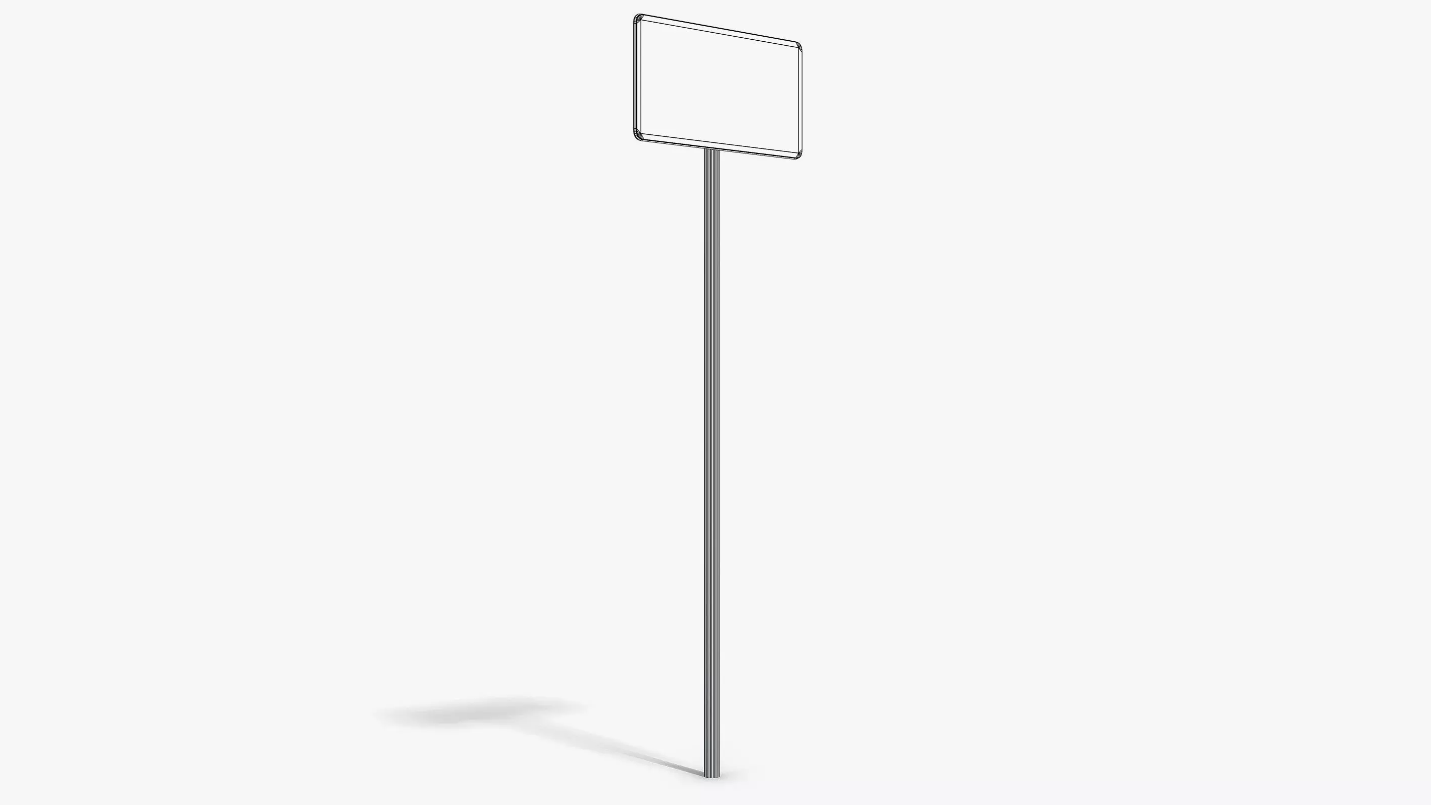 Go Right Sign Low-poly 3D model_7