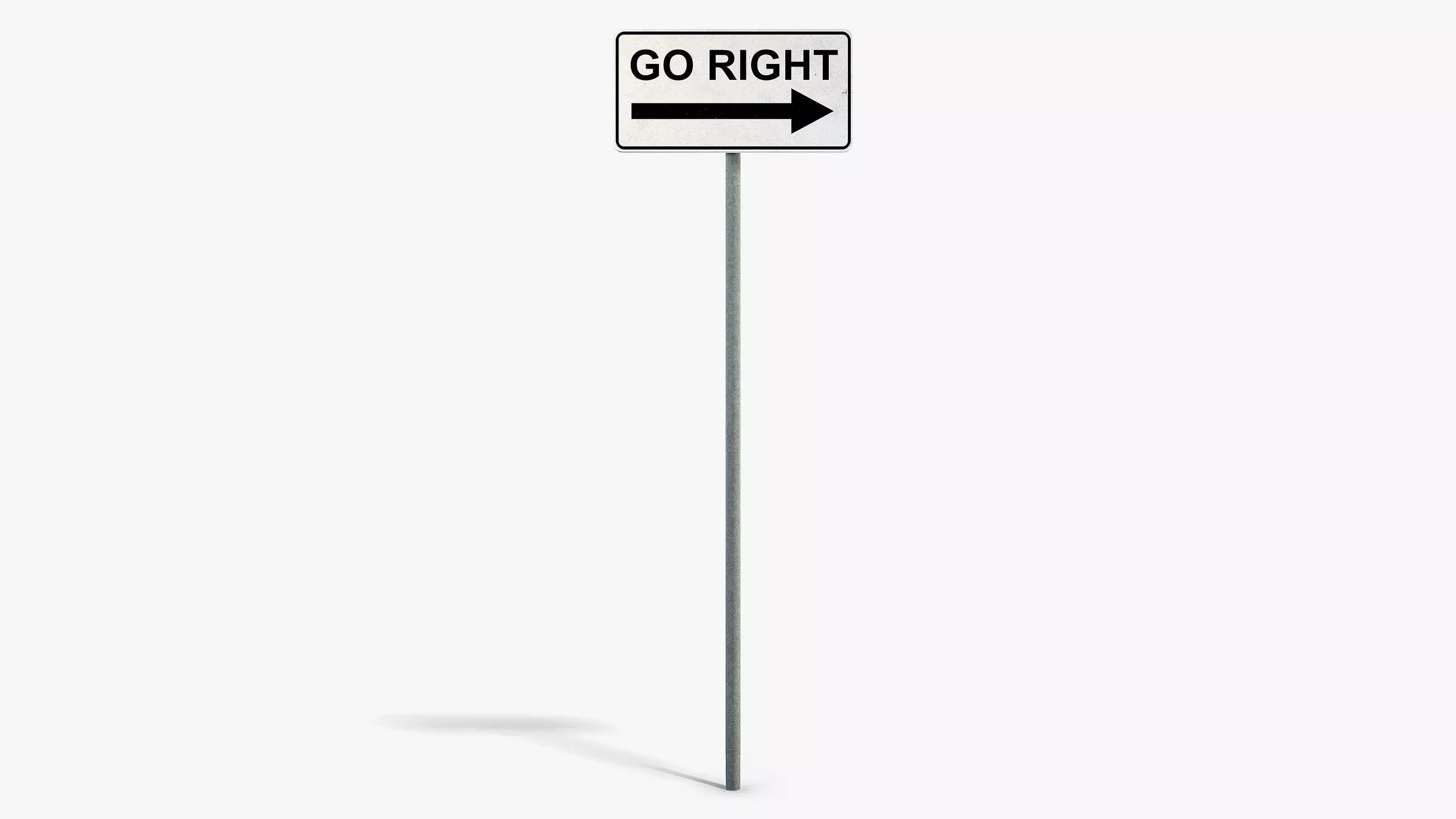 Go Right Sign Low-poly 3D model_0