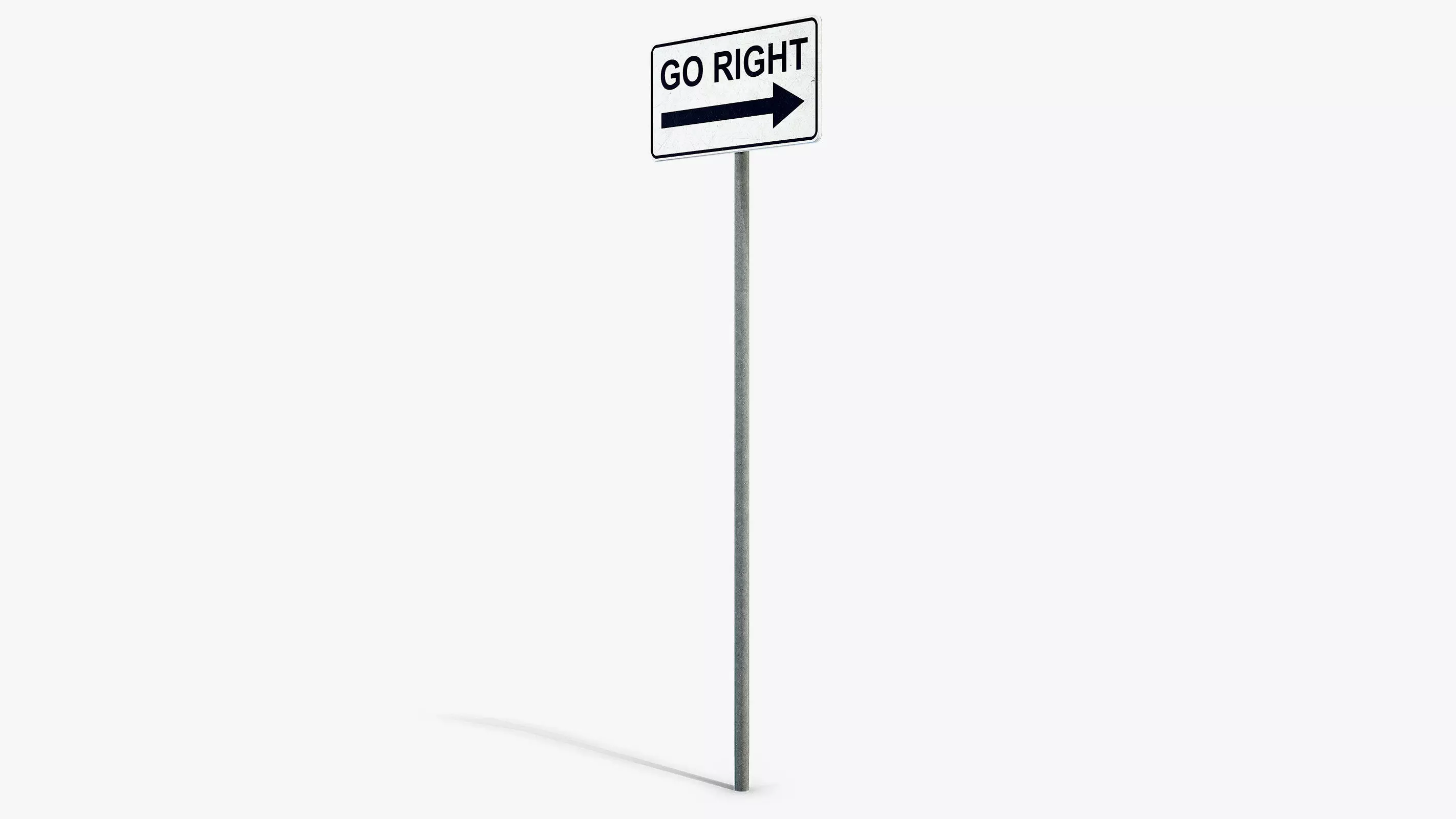 Go Right Sign Low-poly 3D model_5