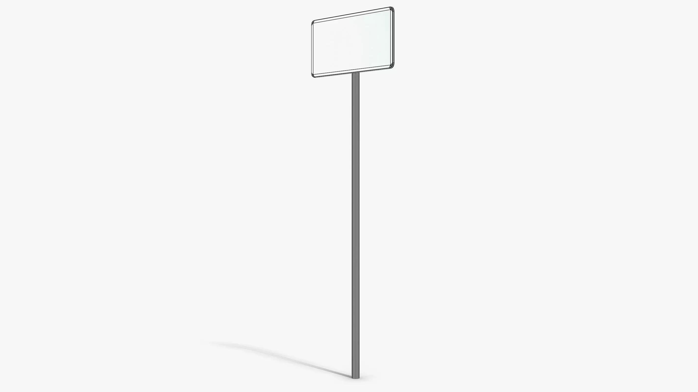 Go Right Sign Low-poly 3D model_11