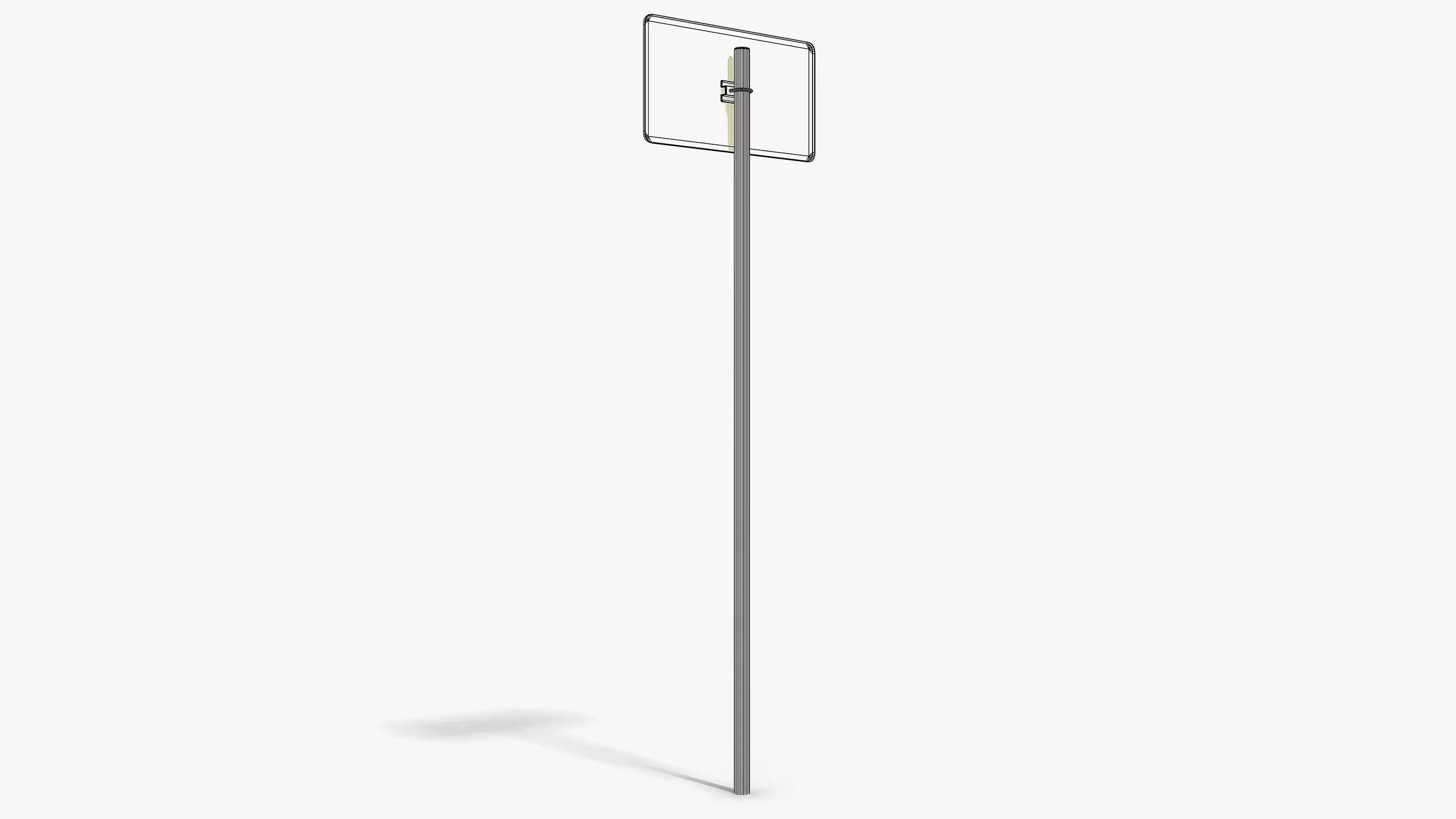 Go Right Sign Low-poly 3D model_10