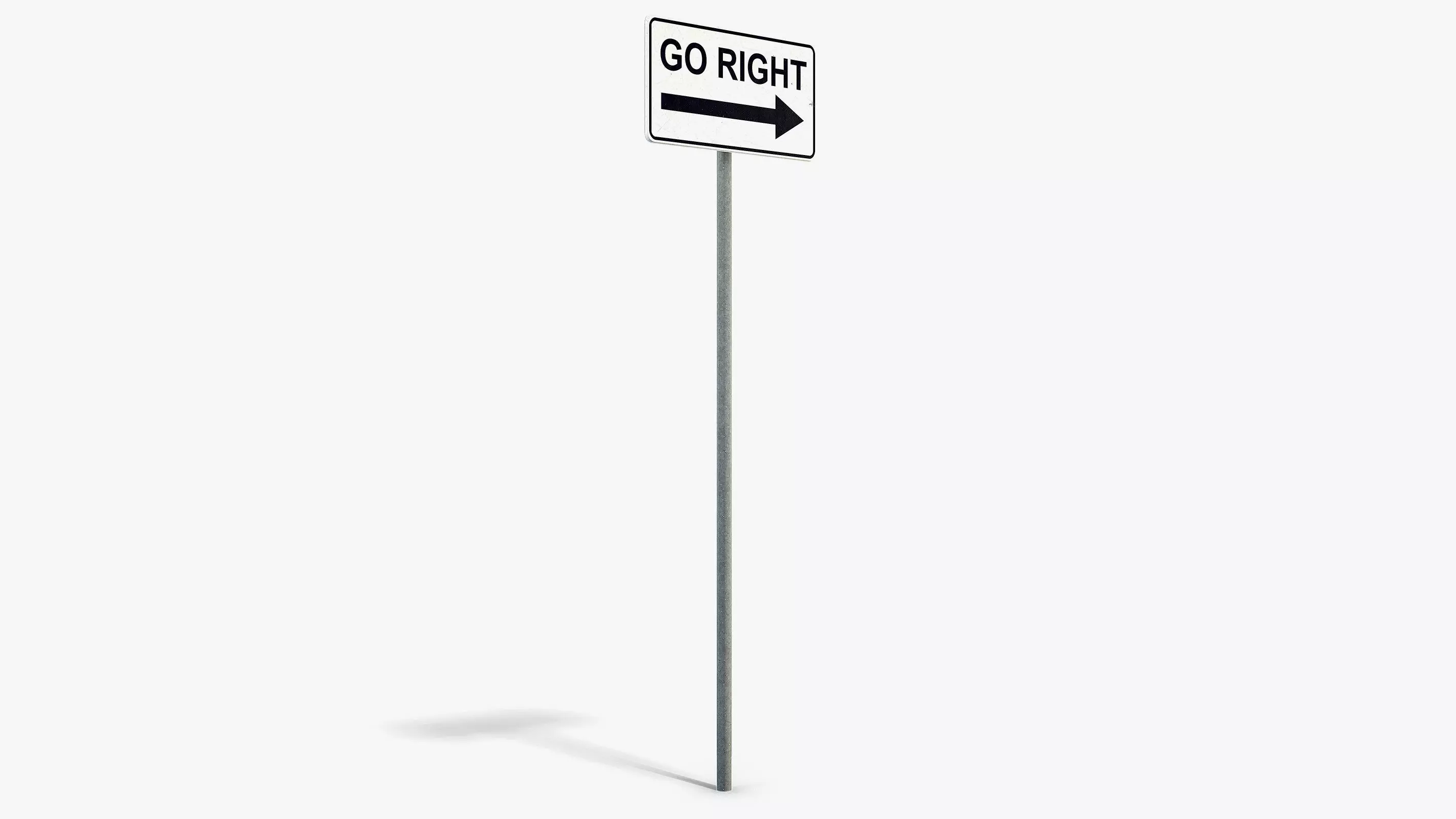 Go Right Sign Low-poly 3D model_1