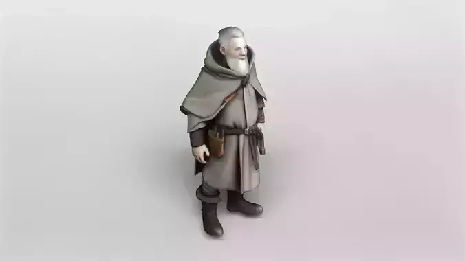Elderly Medieval Sage 3D Model