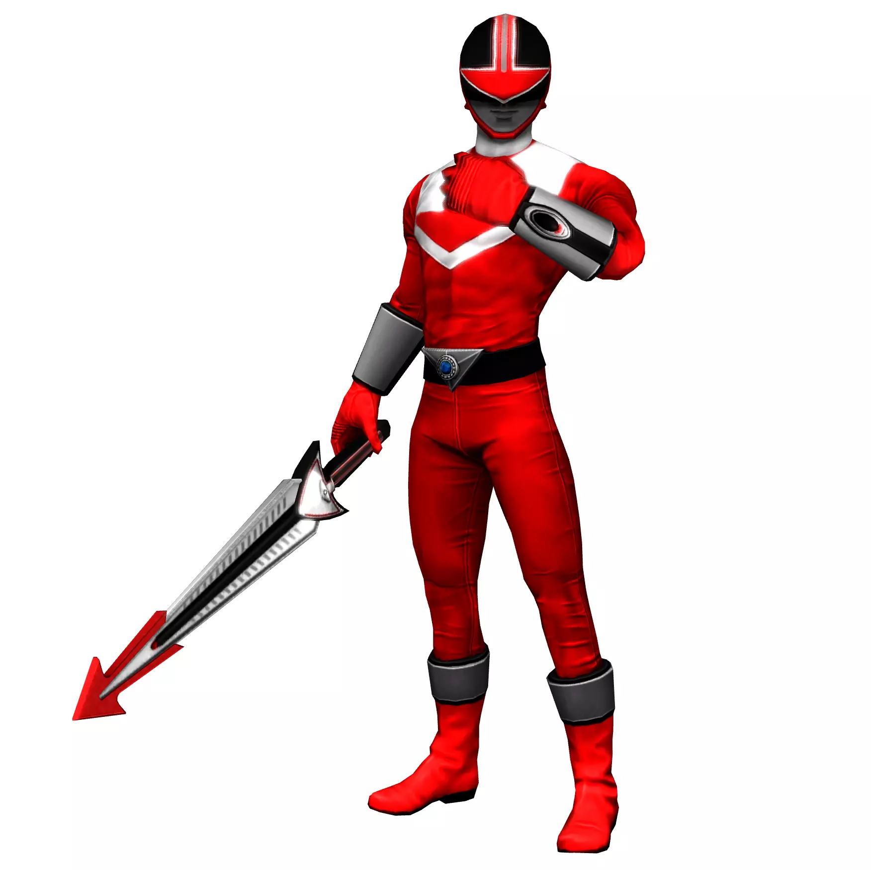 Red Force Time Ranger Low-poly 3D model