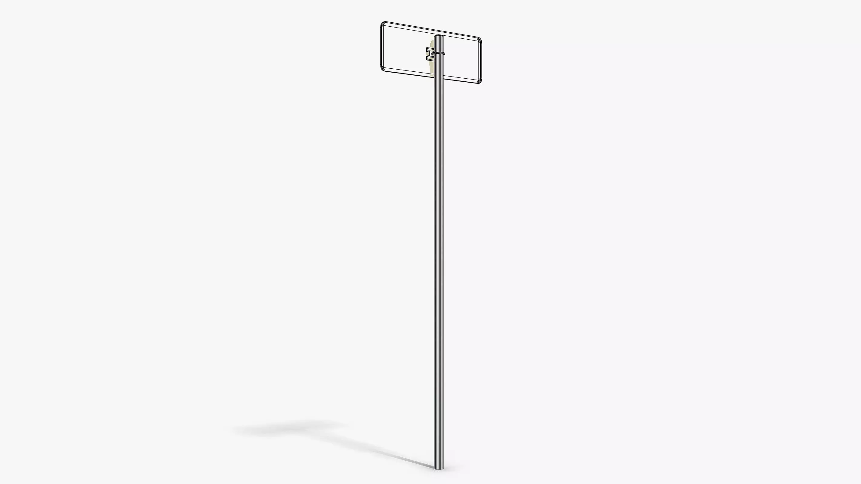 Damaged School Sign Low-poly 3D model_10