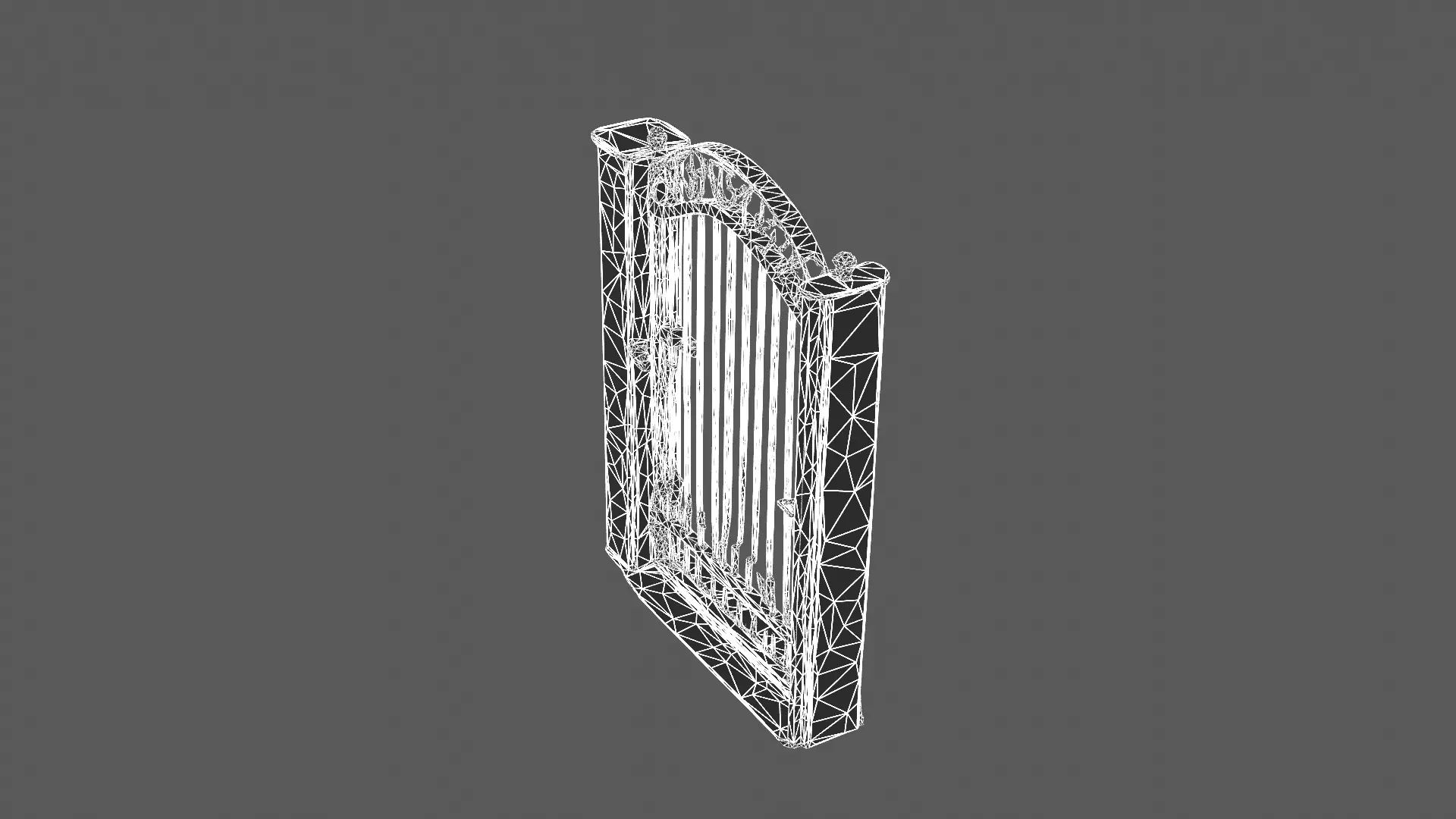 Elegant Wrought Iron Garden Gate with Stone Pillars 3D model_7