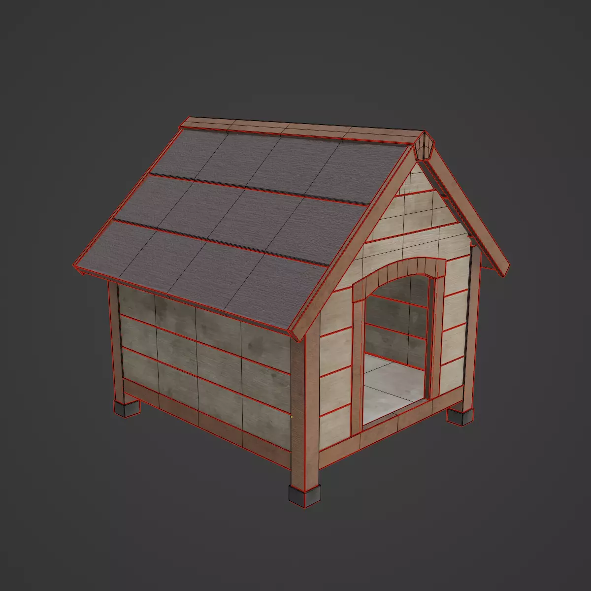 Doghouse 05 Low-poly 3D model_7