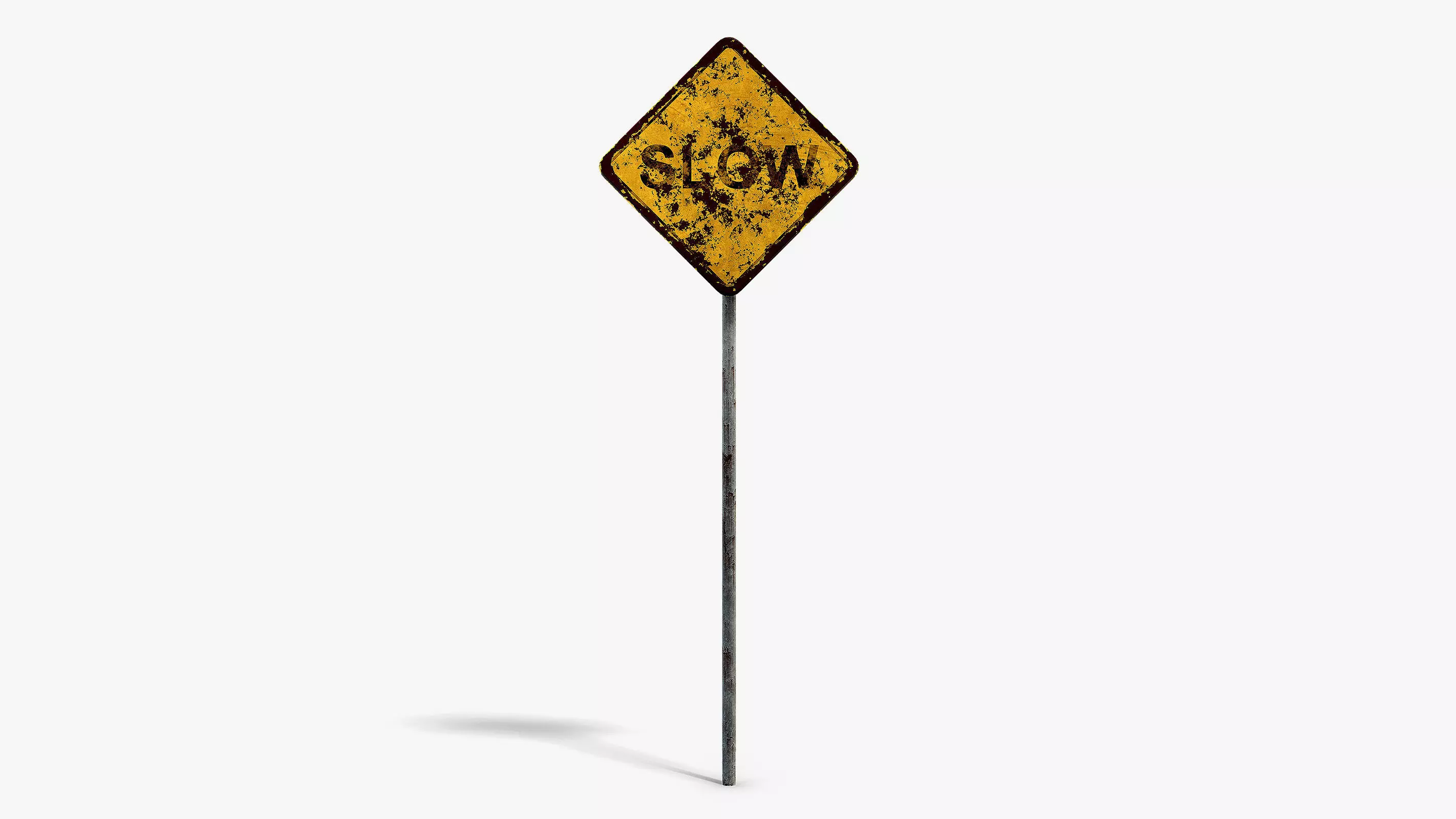 Damaged Slow Sign Low-poly 3D model_0
