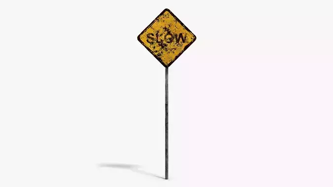 Damaged Slow Sign Low-poly 3D model
