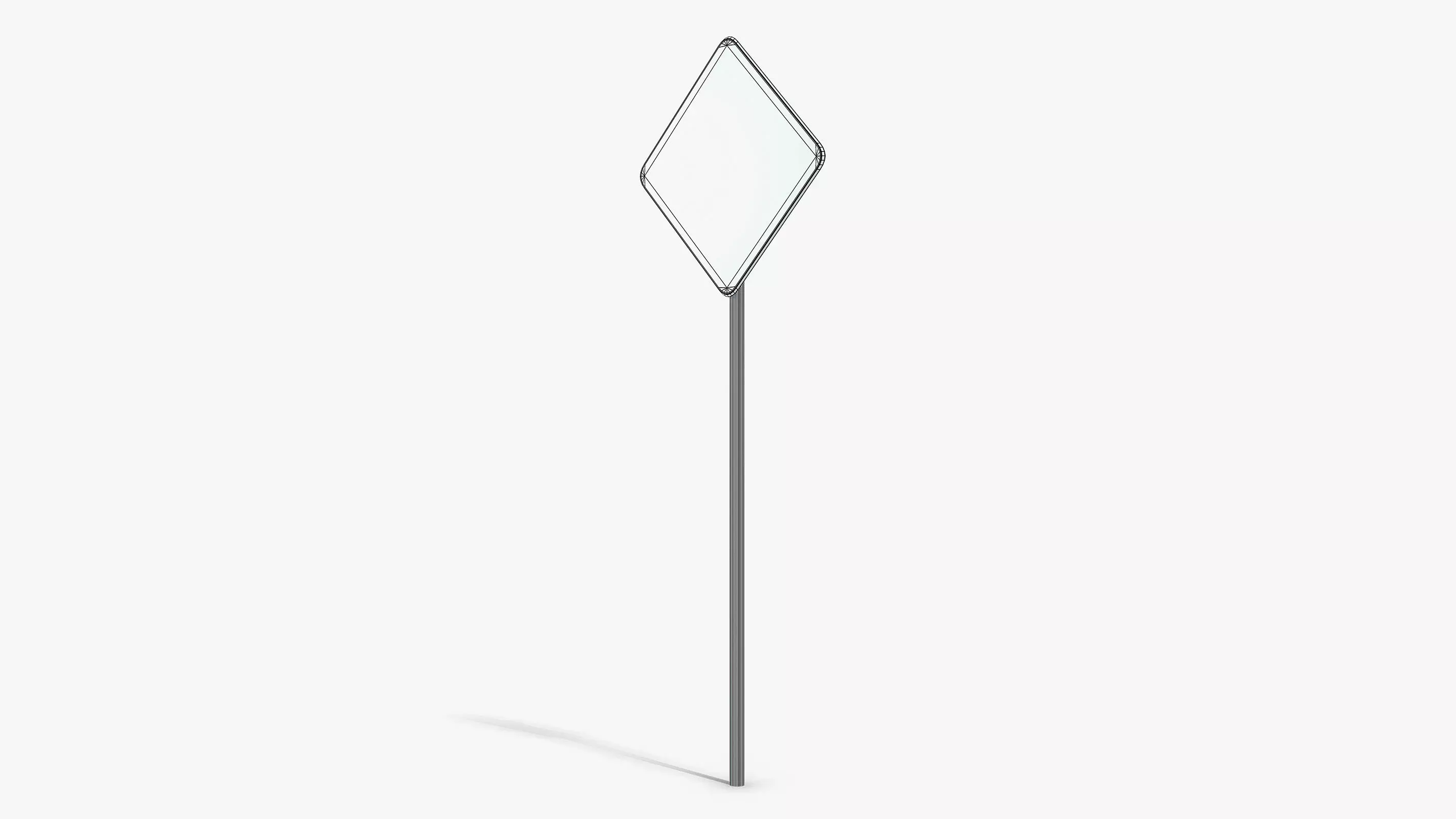 Damaged Slow Sign Low-poly 3D model_11