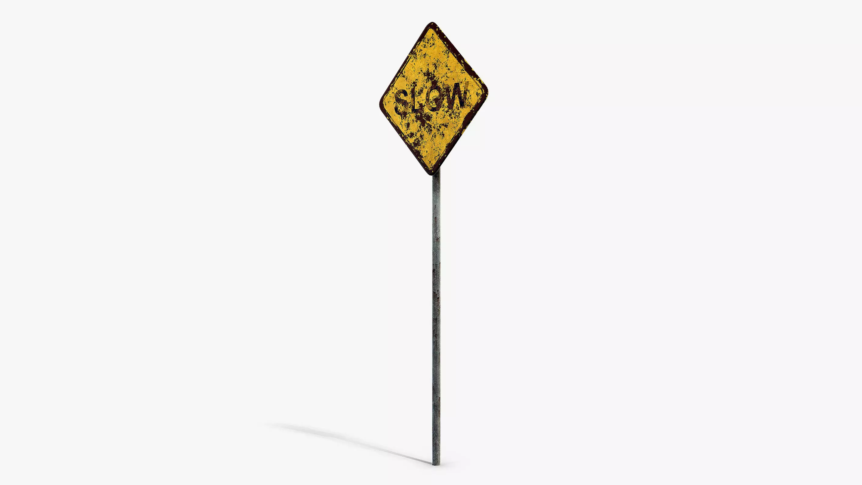 Damaged Slow Sign Low-poly 3D model_5