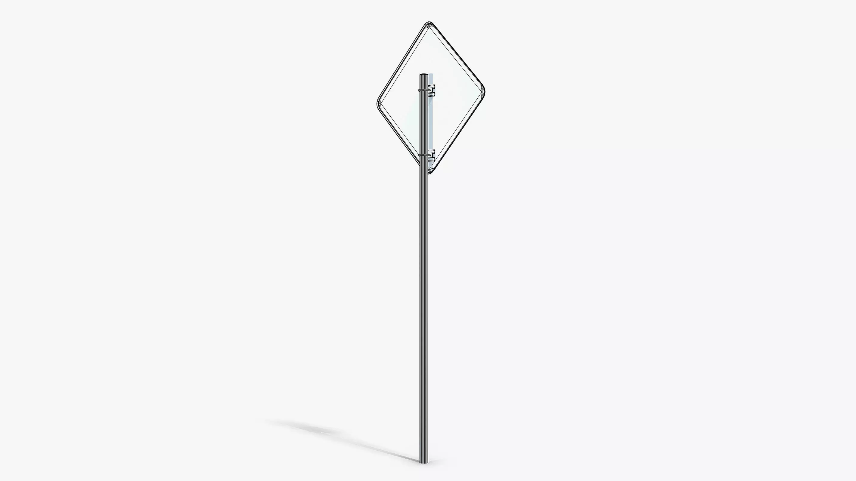 Damaged Slow Sign Low-poly 3D model_8