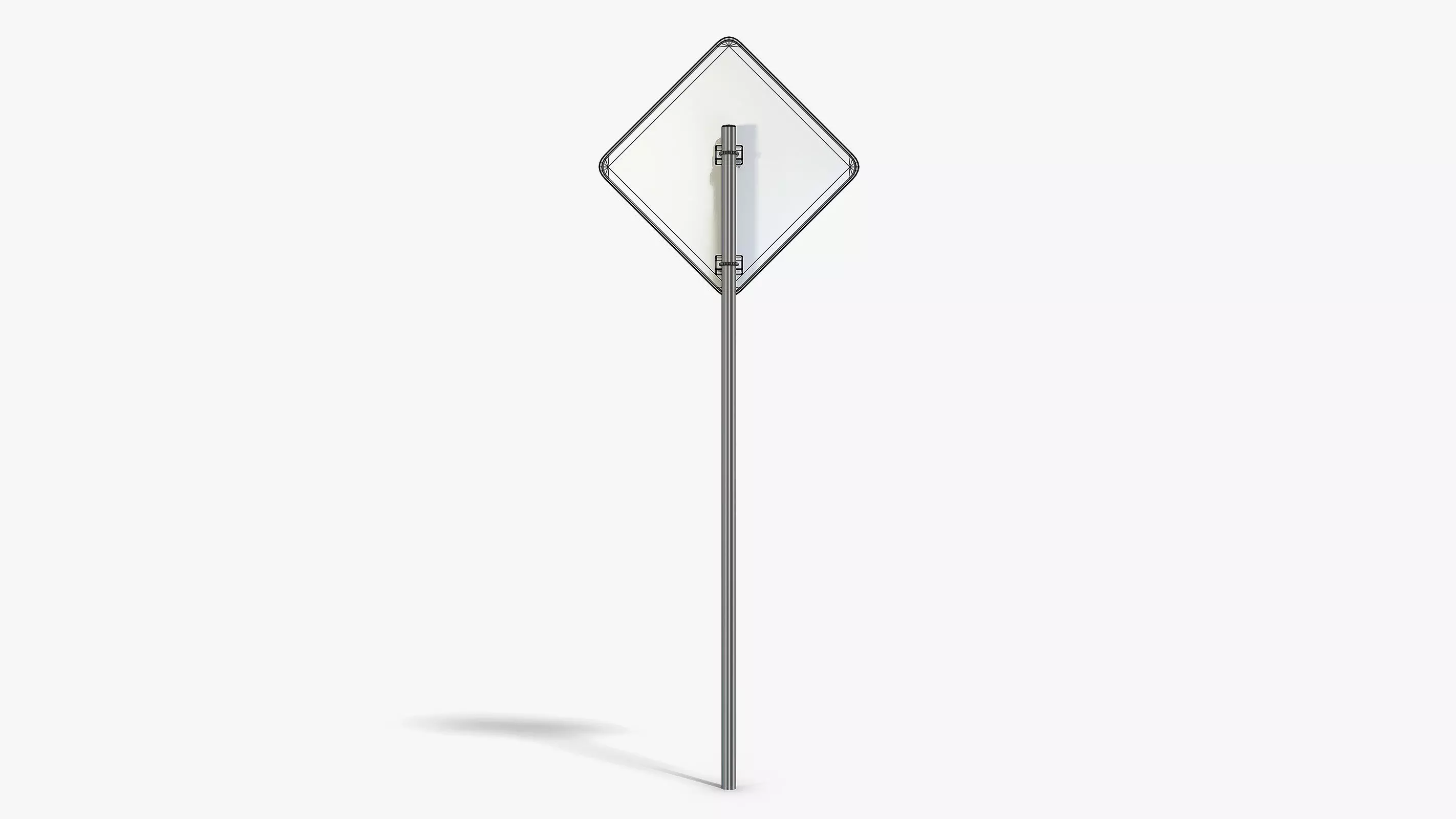 Damaged Slow Sign Low-poly 3D model_9