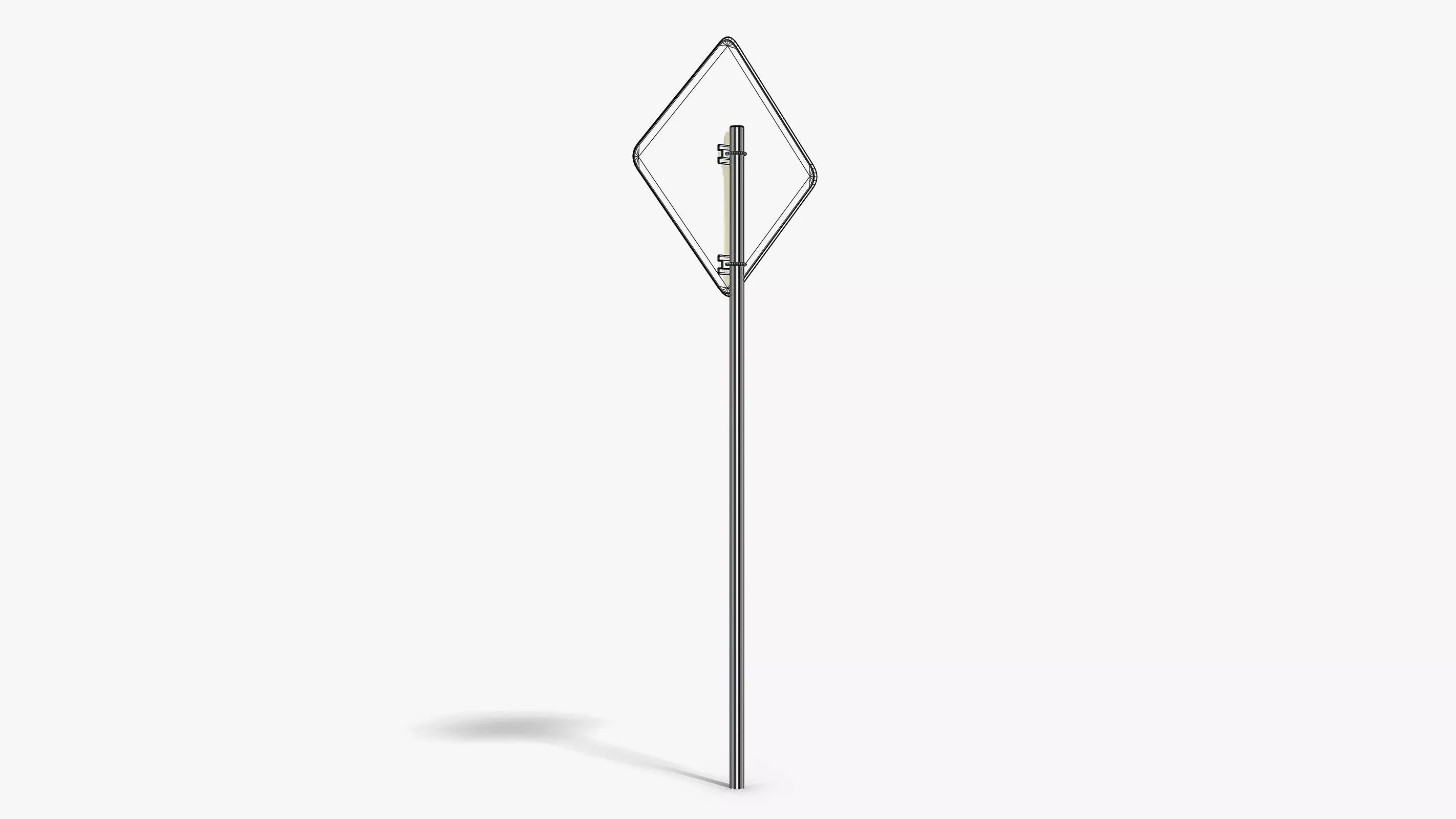 Damaged Slow Sign Low-poly 3D model_10