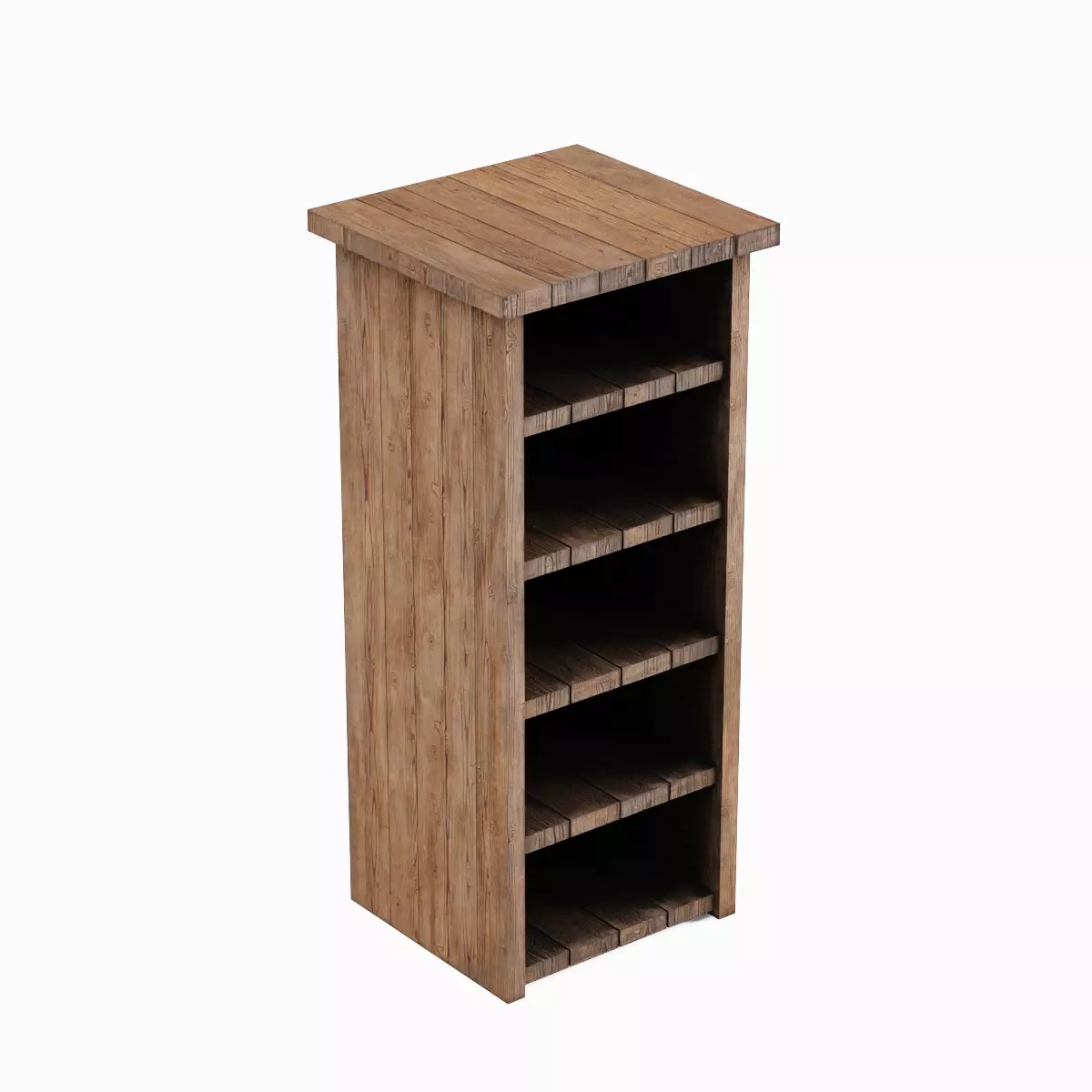 Medieval Tall Shelf 05 Low-poly 3D model_0