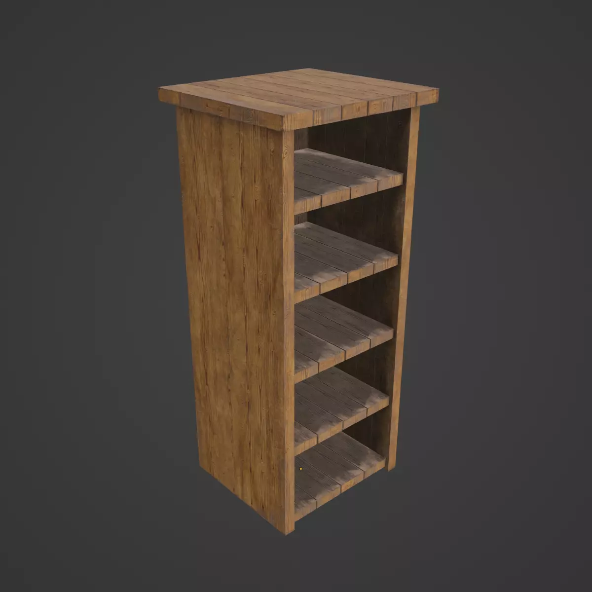 Medieval Tall Shelf 05 Low-poly 3D model_6