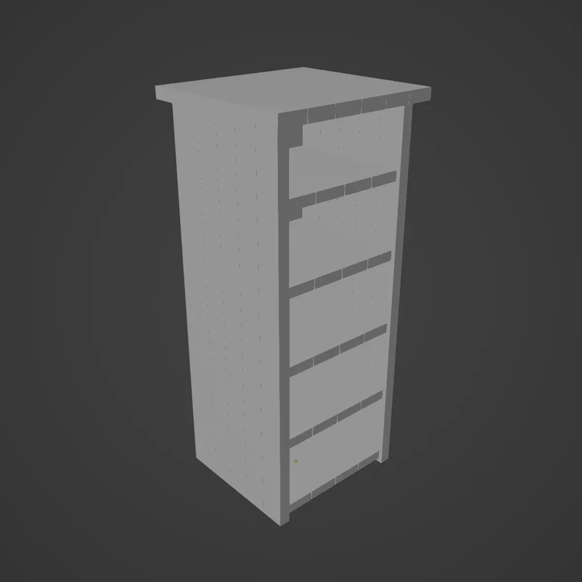 Medieval Tall Shelf 05 Low-poly 3D model_9