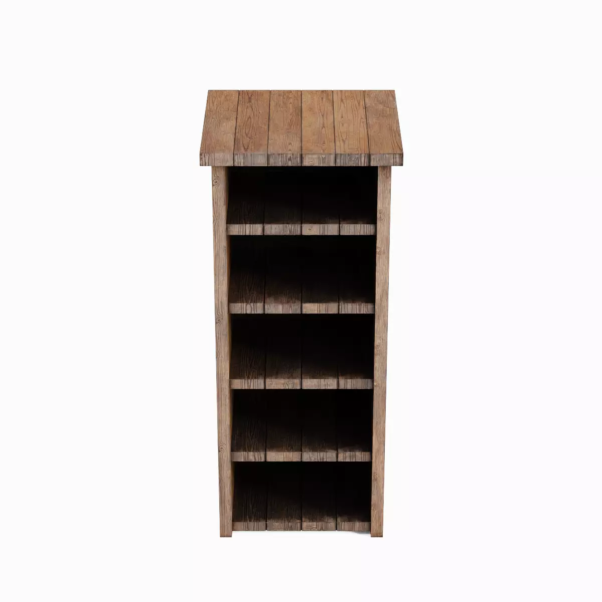Medieval Tall Shelf 05 Low-poly 3D model_5