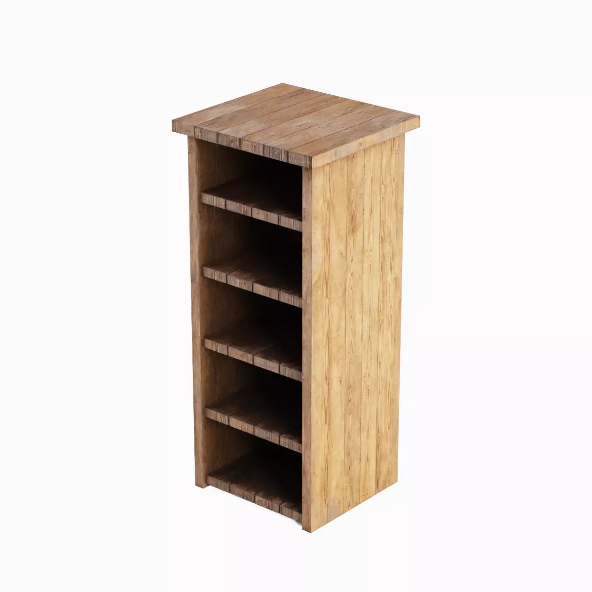 Medieval Tall Shelf 05 Low-poly 3D model_4