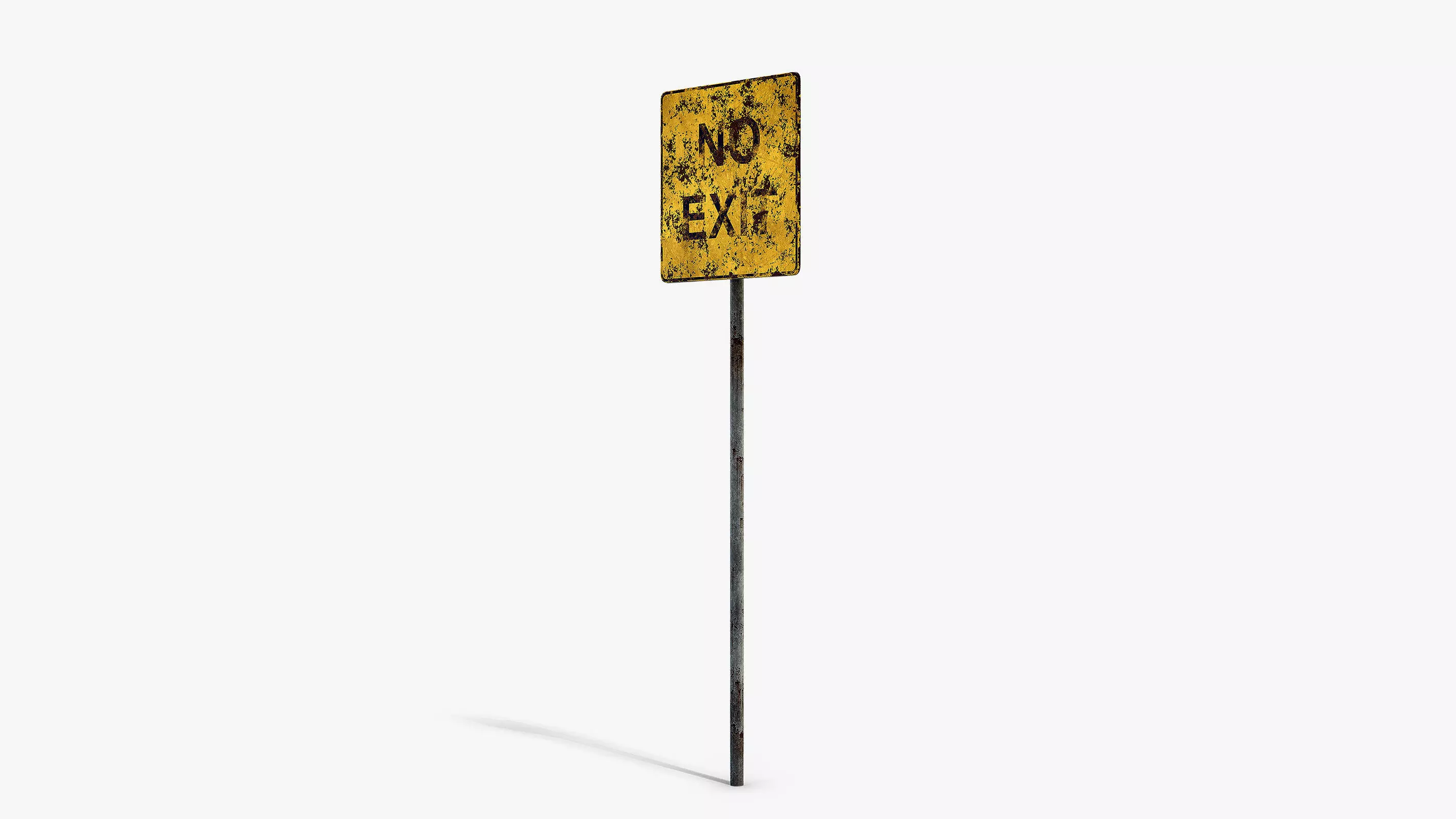 Damaged No Exit Sign Low-poly 3D model_5