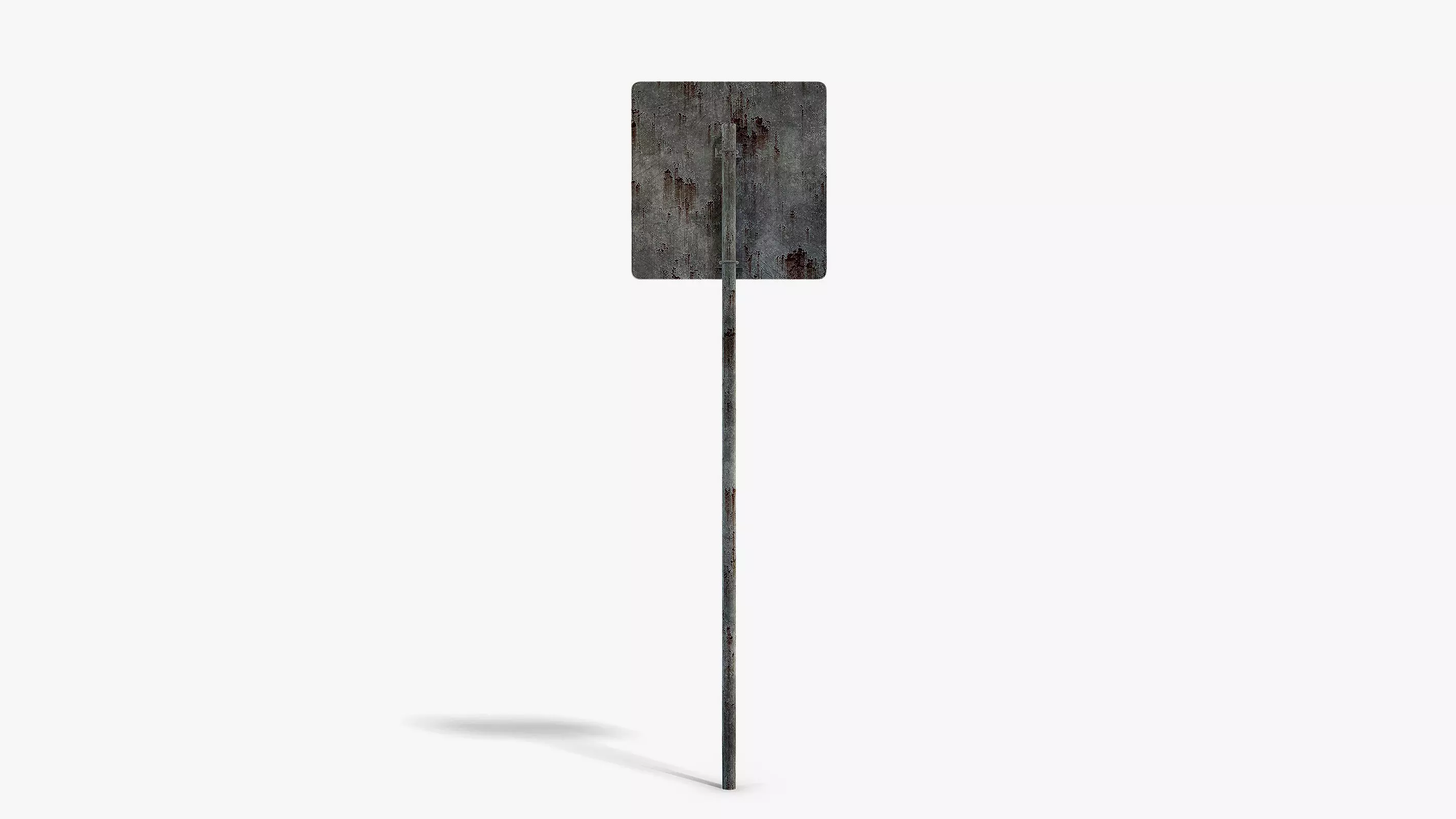 Damaged No Exit Sign Low-poly 3D model_3