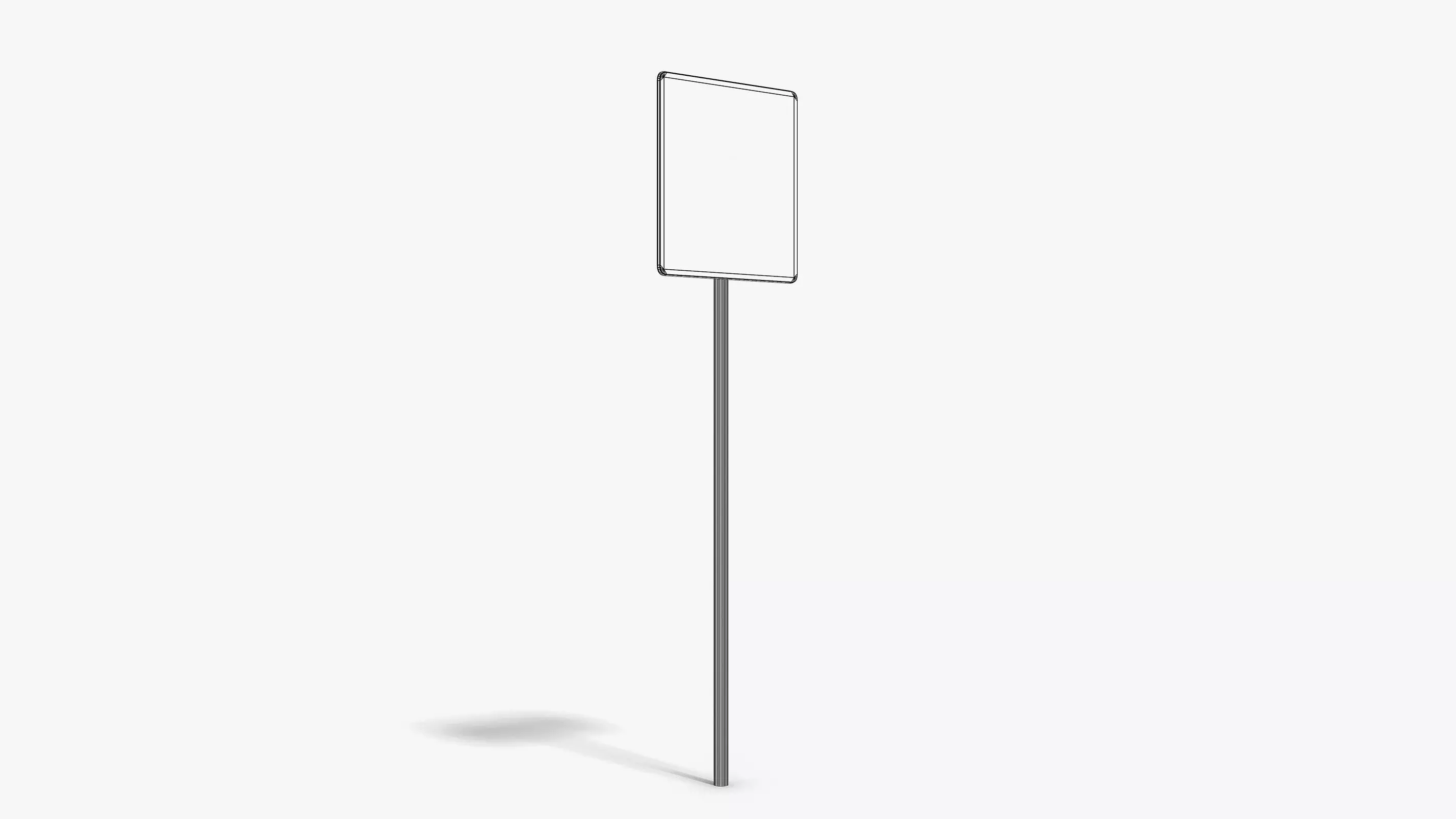 Damaged No Exit Sign Low-poly 3D model_7