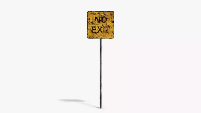Damaged No Exit Sign Low-poly 3D model