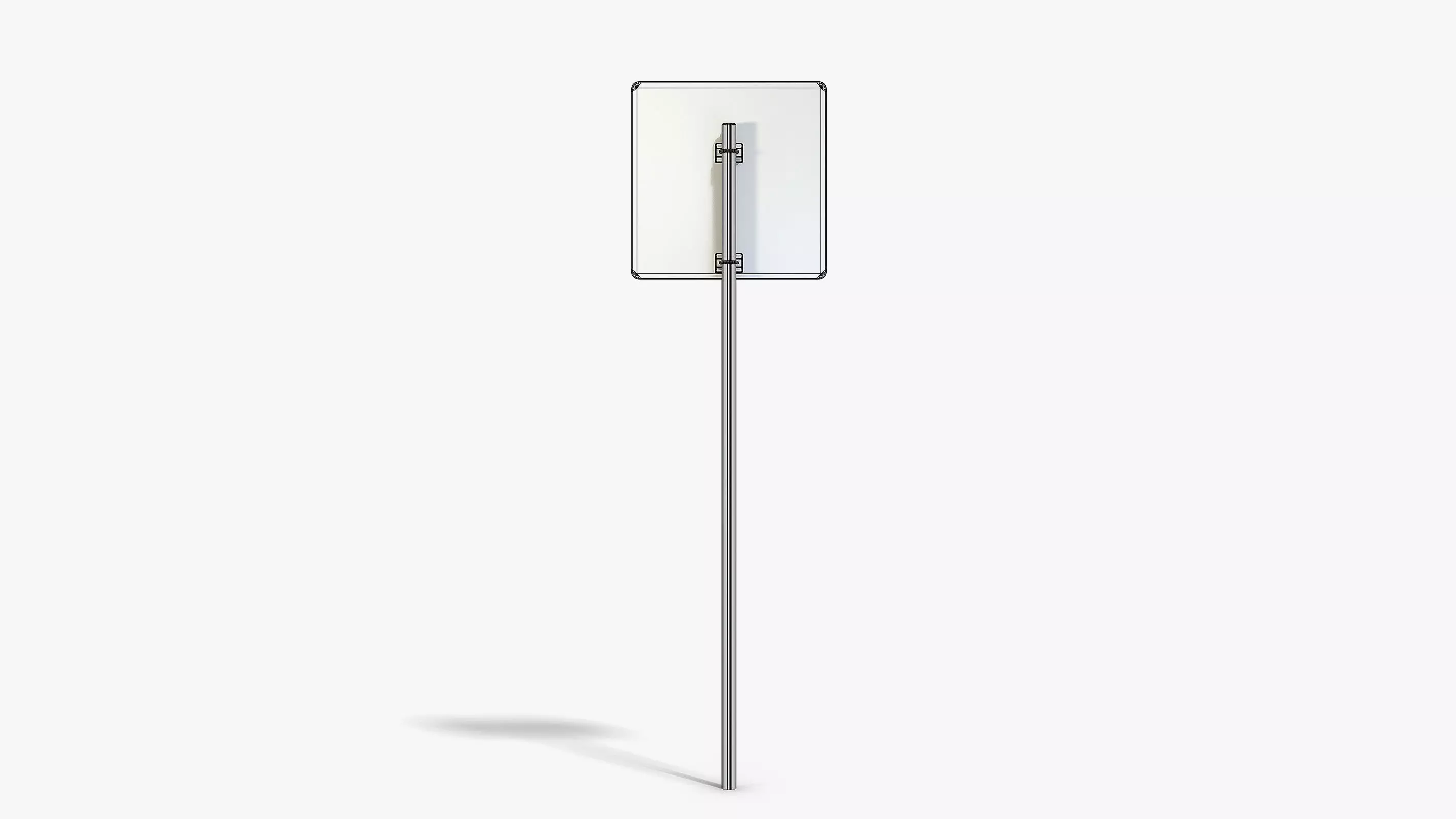 Damaged No Exit Sign Low-poly 3D model_9