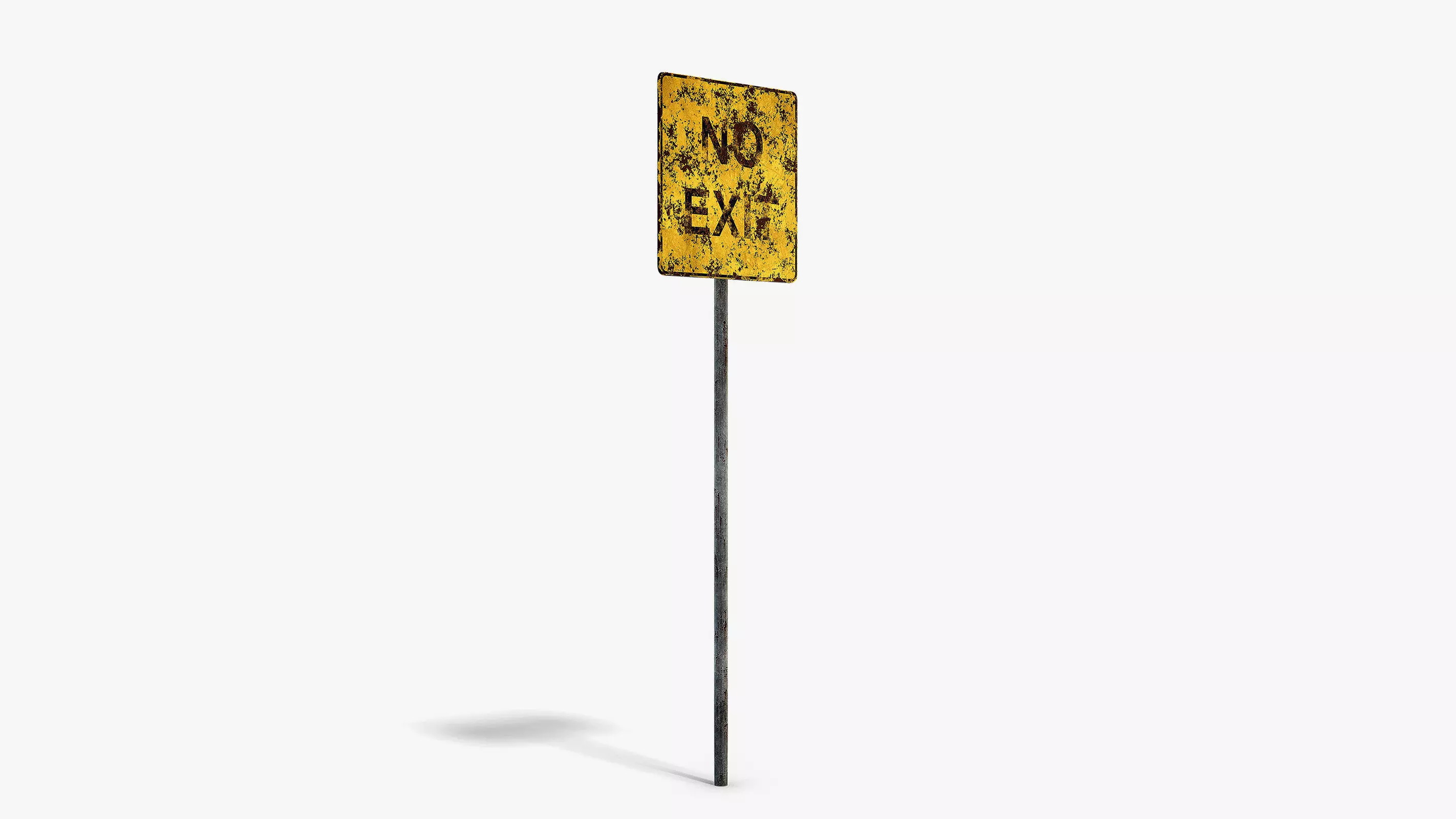 Damaged No Exit Sign Low-poly 3D model_1