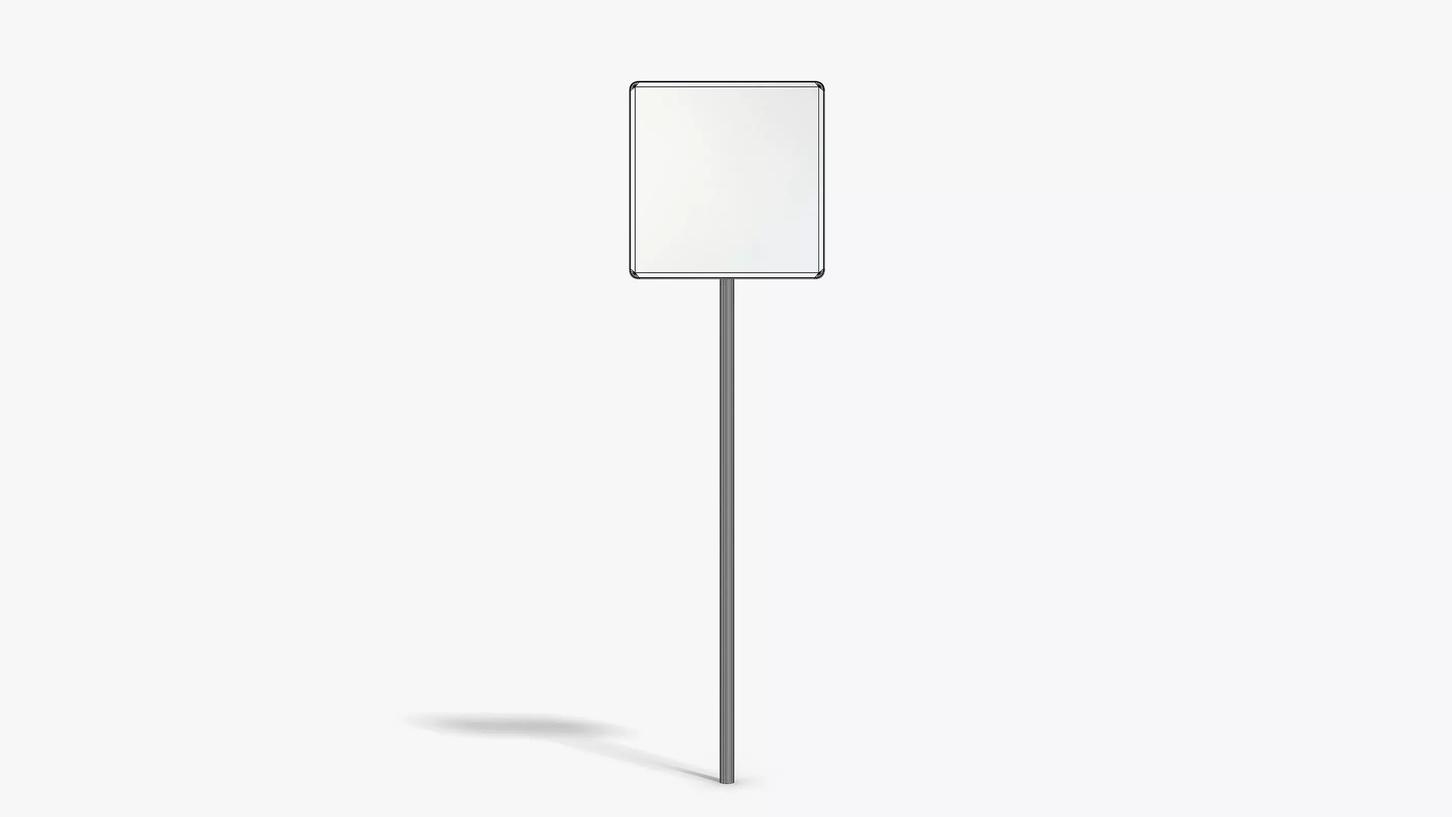 Damaged No Exit Sign Low-poly 3D model_6