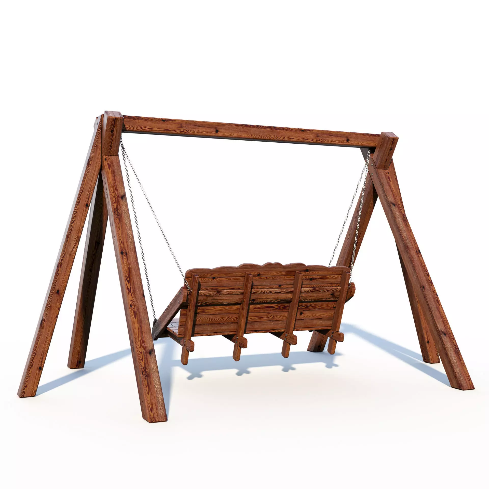 Wooden swing 3D model_3