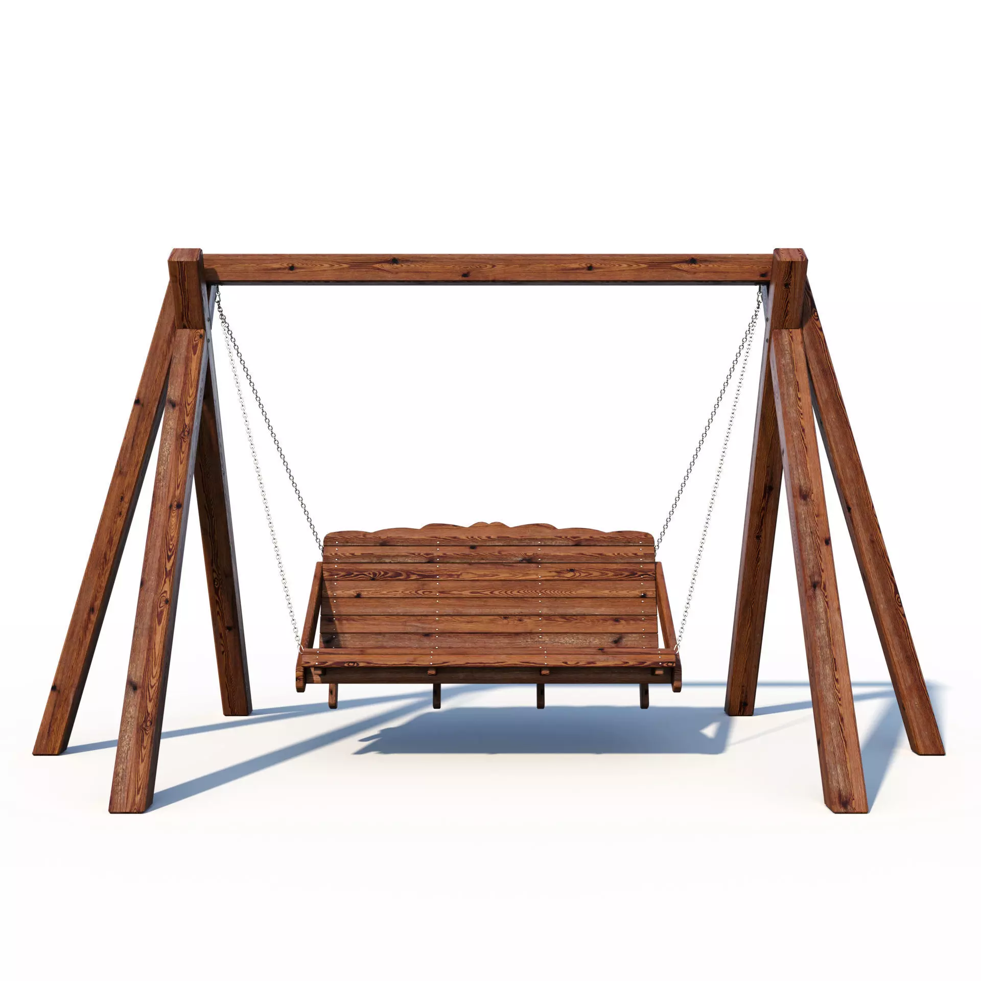 Wooden swing 3D model_1