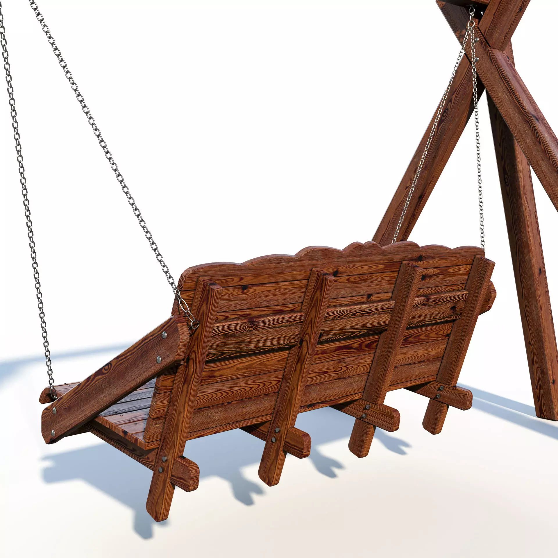 Wooden swing 3D model_4