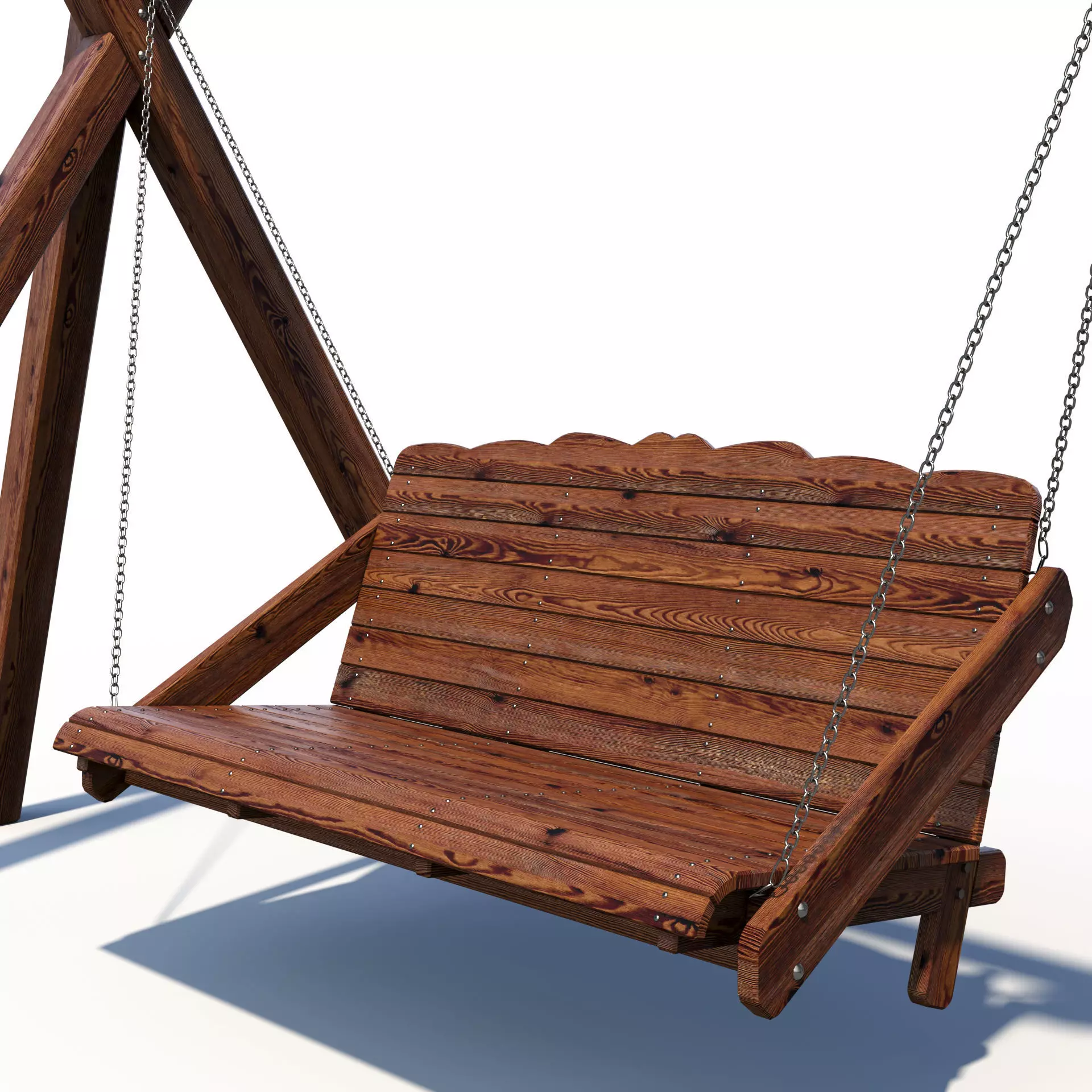 Wooden swing 3D model_2