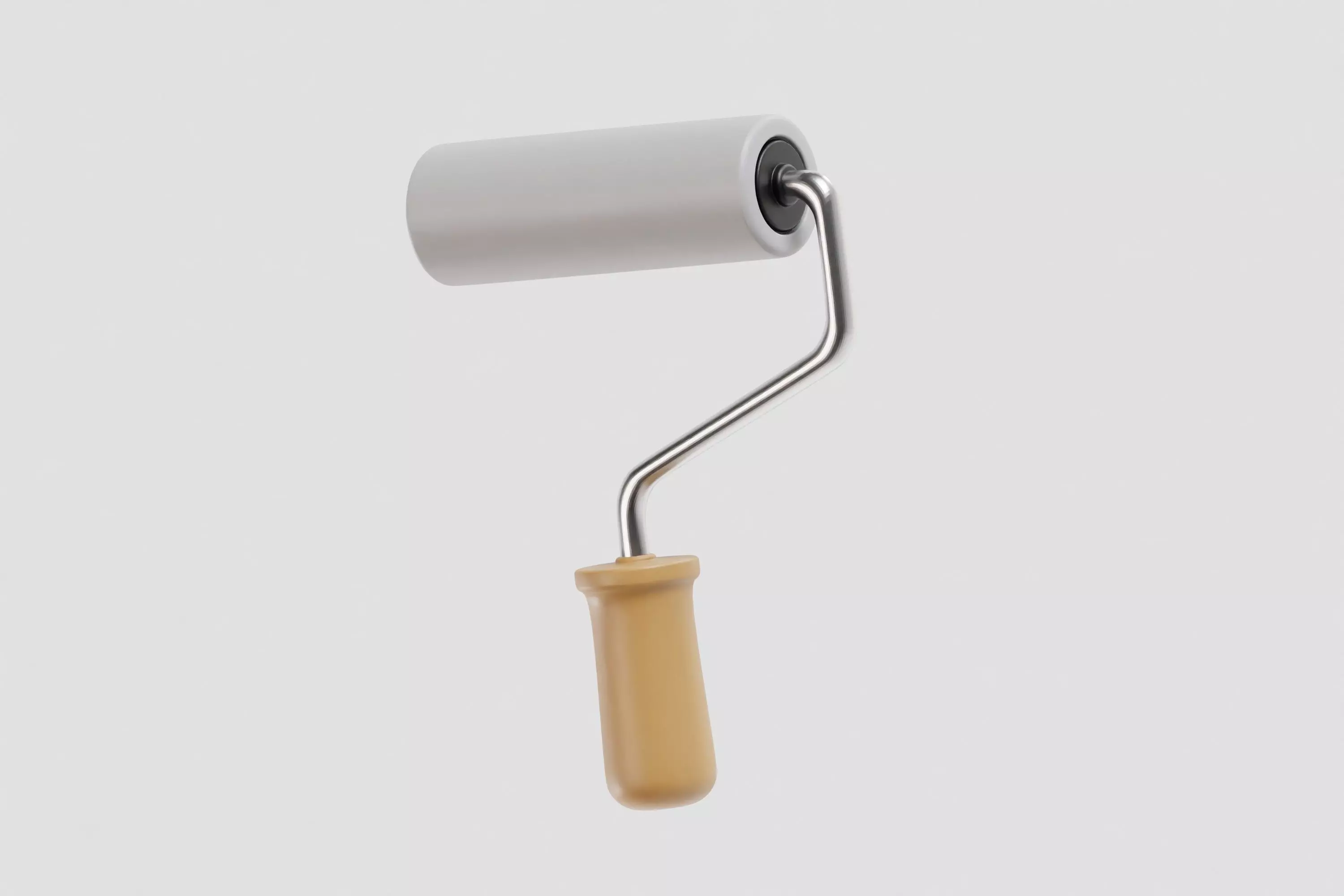 Paint Roller Brush Low-poly 3D model_1