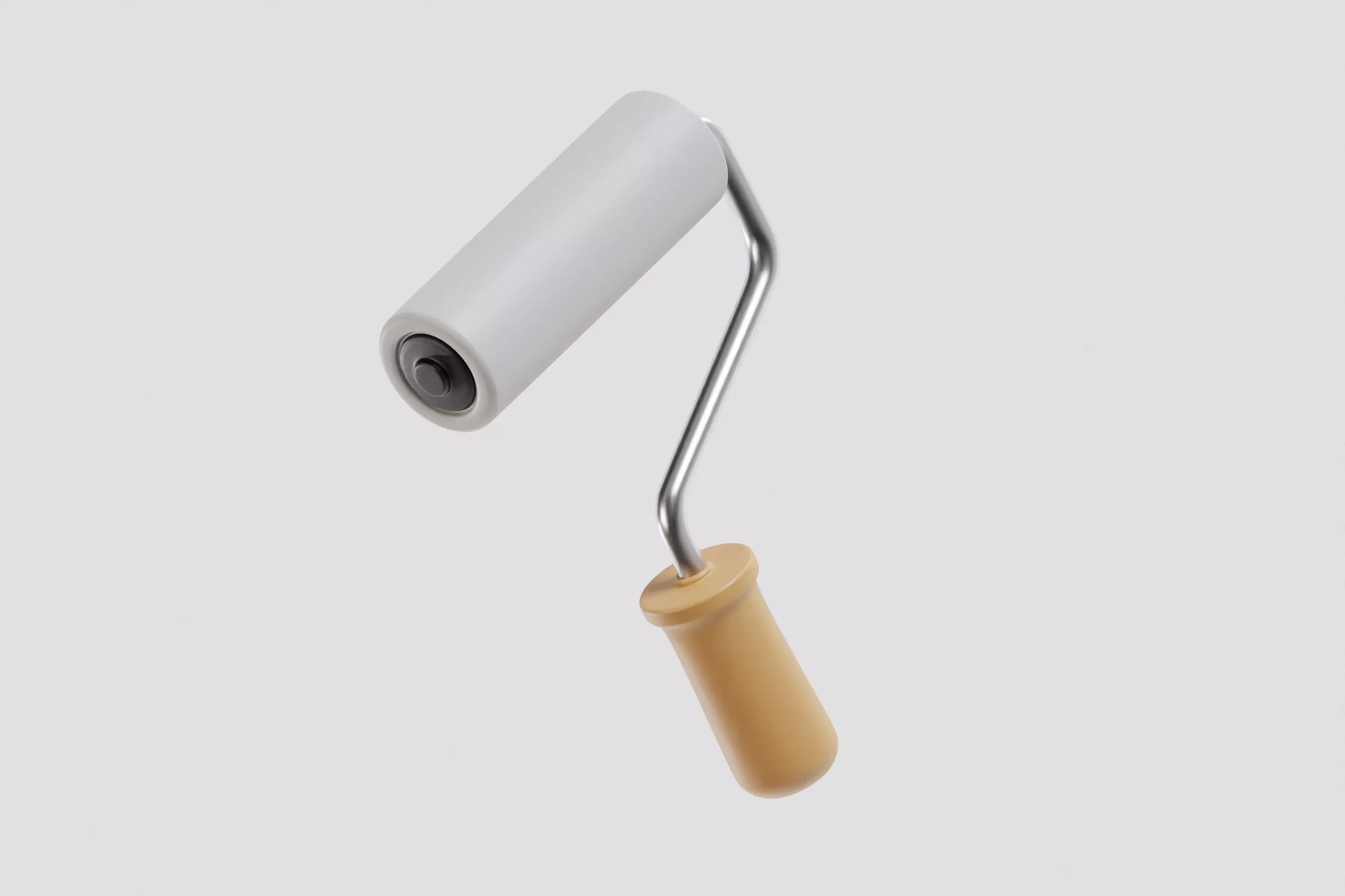 Paint Roller Brush Low-poly 3D model_3