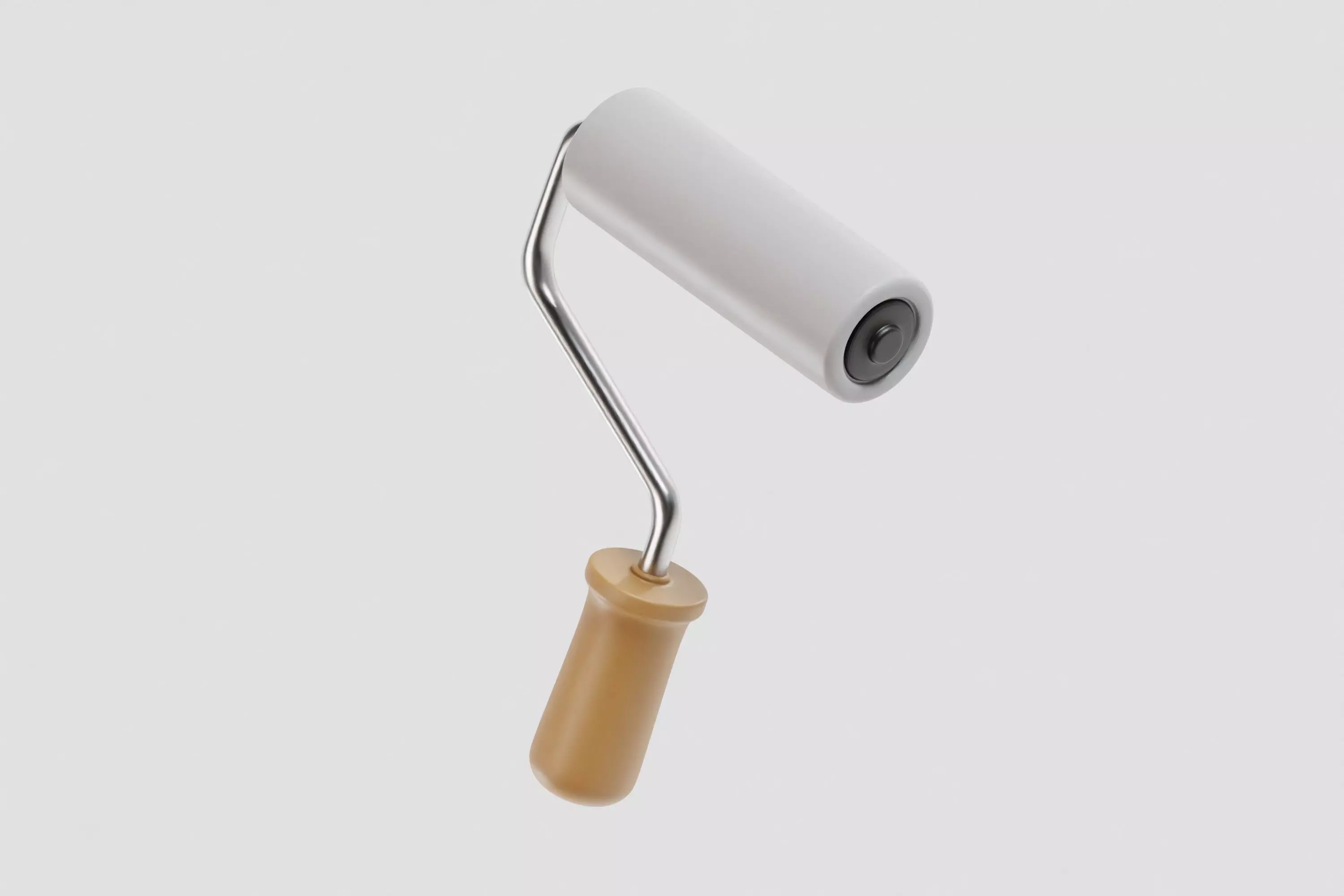 Paint Roller Brush Low-poly 3D model_4