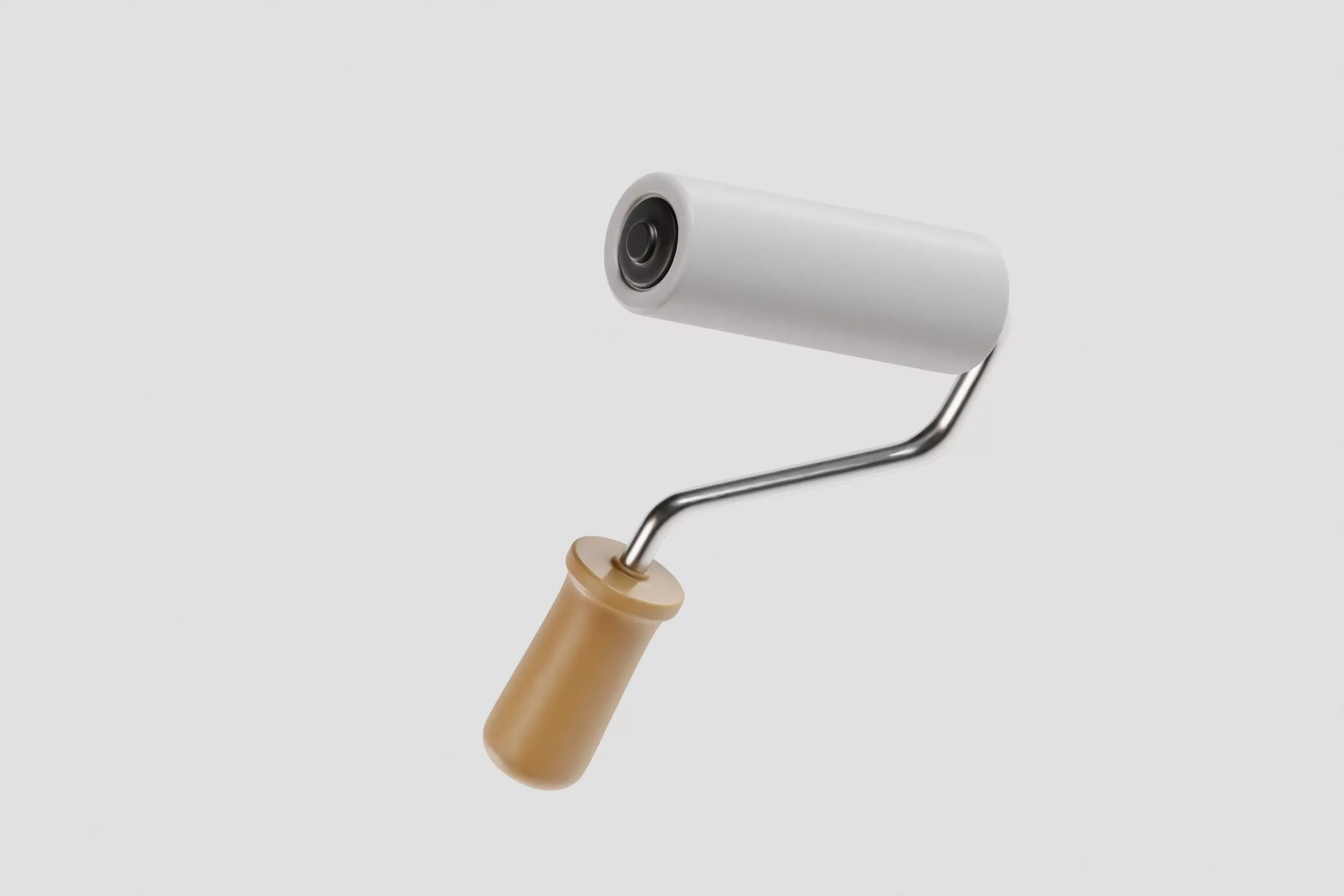 Paint Roller Brush Low-poly 3D model_2