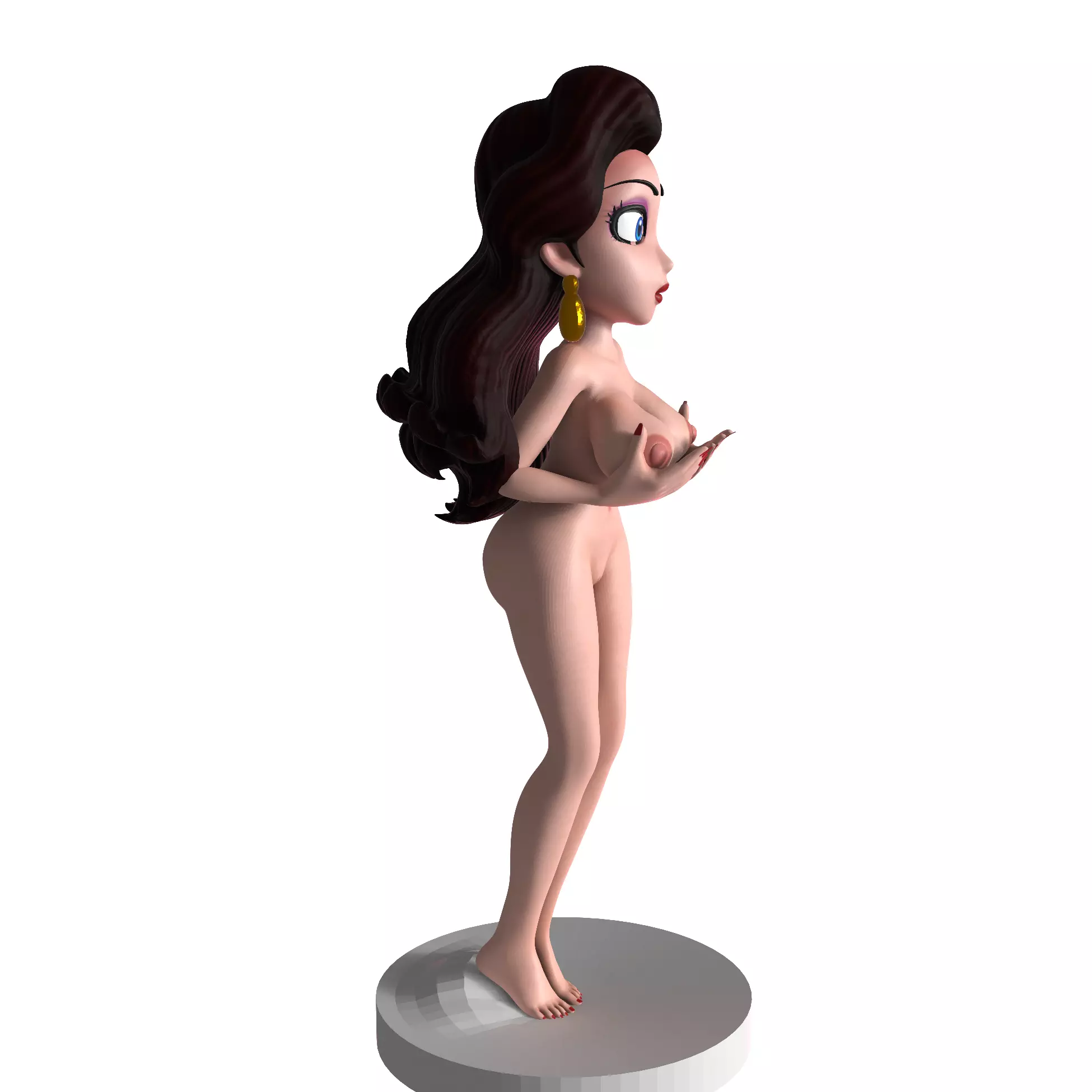 Stylized Nude Female Toon 3D print model_6