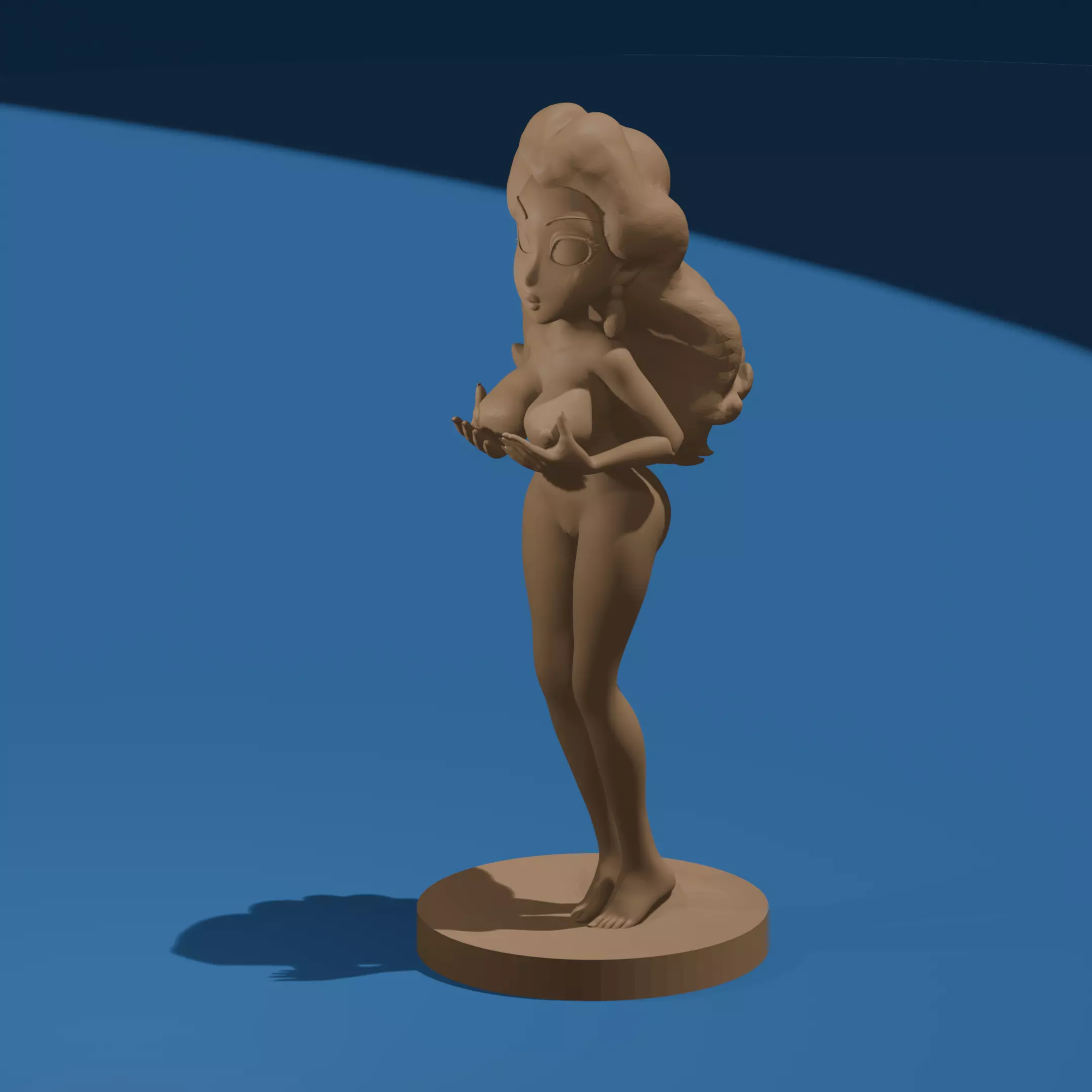 Stylized Nude Female Toon 3D print model_0