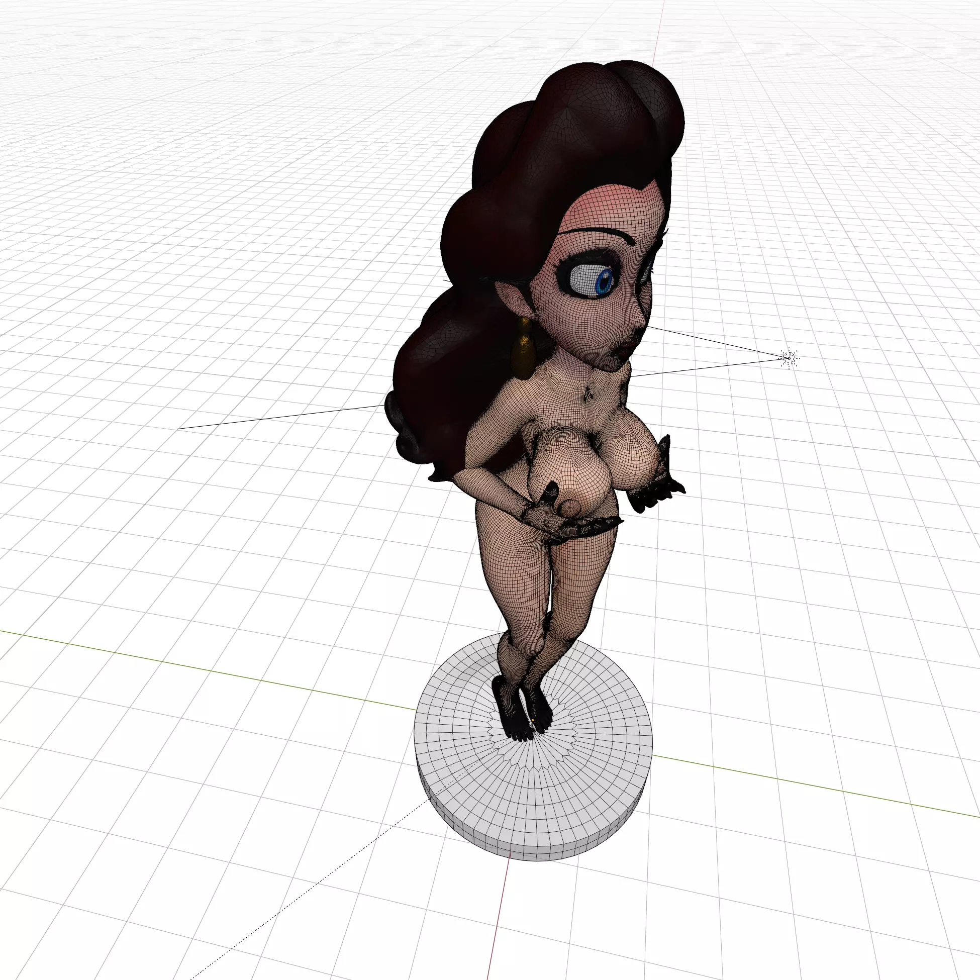 Stylized Nude Female Toon 3D print model_1
