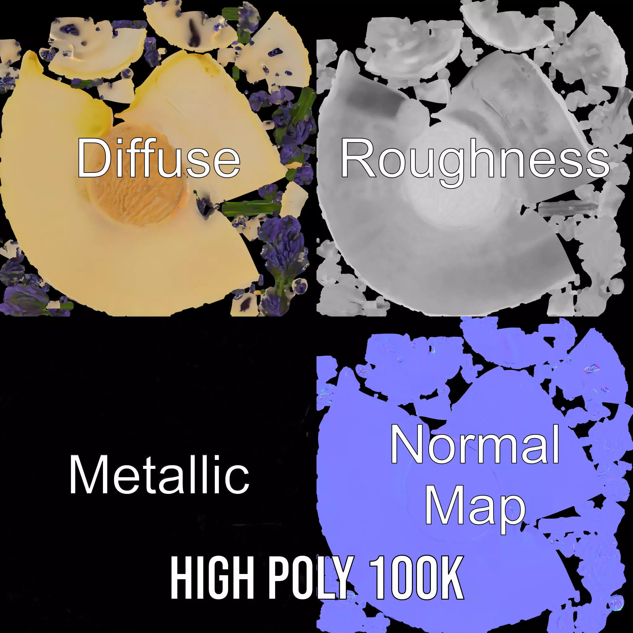 Lavender Cake Delight model pack Low-poly 3D model_3