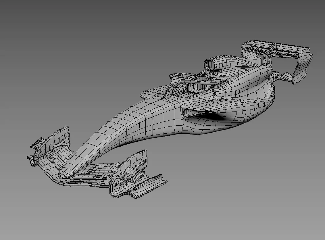 The silhouette of the car Formula 1 car body model 3D print model_6