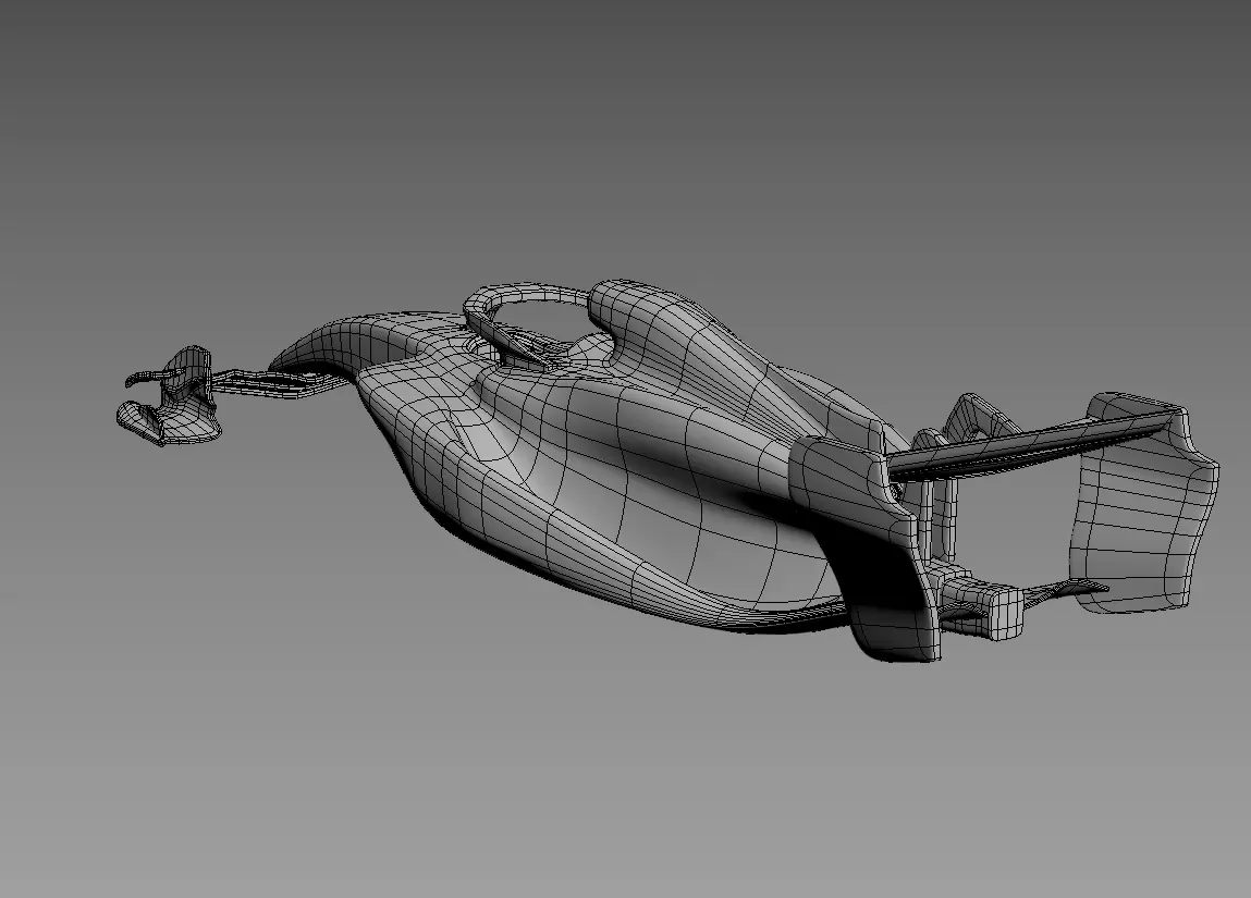 The silhouette of the car Formula 1 car body model 3D print model_5