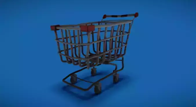 Stylized Post-Apocalyptic Shopping Cart - Game Ready 3D Prop