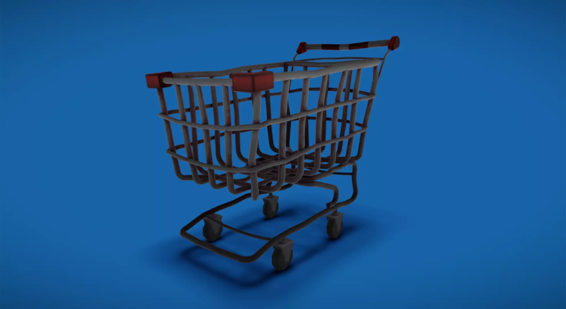 Stylized Post-Apocalyptic Shopping Cart - Game Ready 3D Prop Low-poly 3D model_0