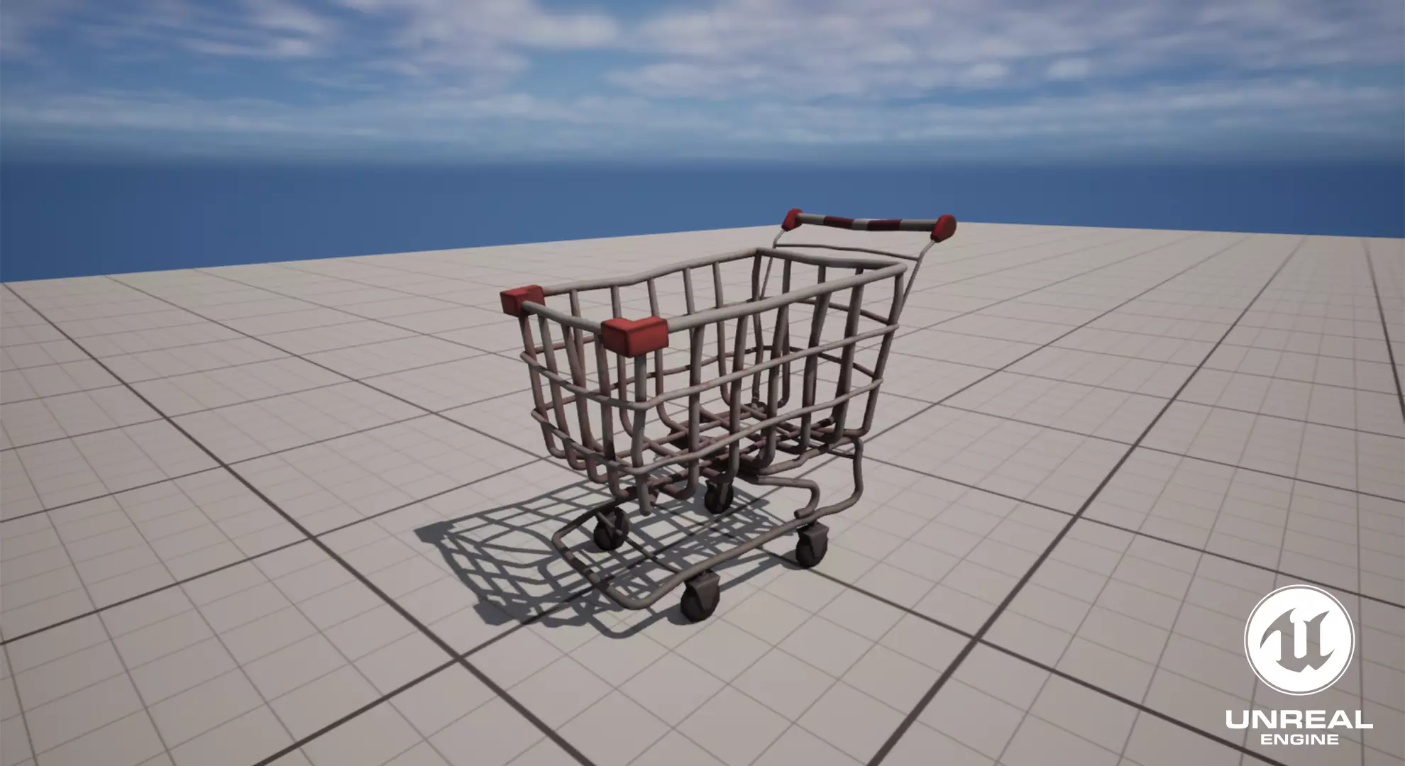 Stylized Post-Apocalyptic Shopping Cart - Game Ready 3D Prop Low-poly 3D model_1