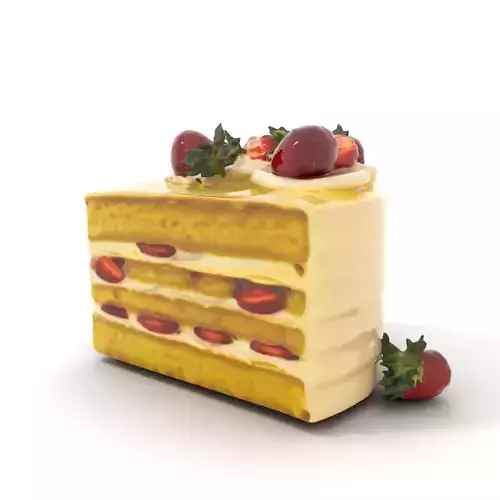 Strawberry Cream Cake model pack Low-poly 3D model