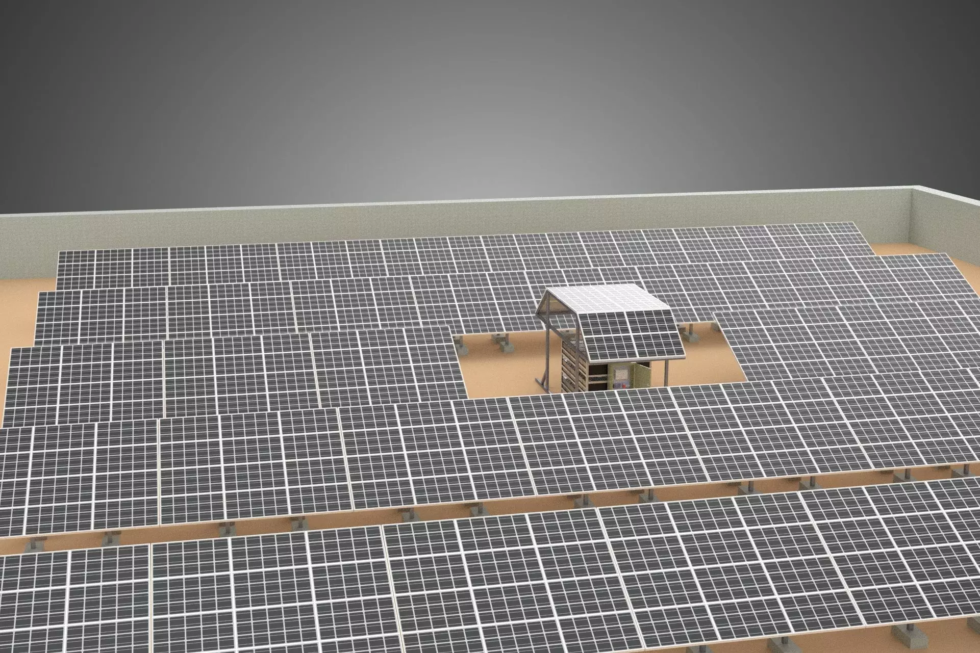 SOLAR PANEL POWER LAYOUT SITE INFRASTRUCTURE ENERGY PHOTOVOLTAIC 3D model_17
