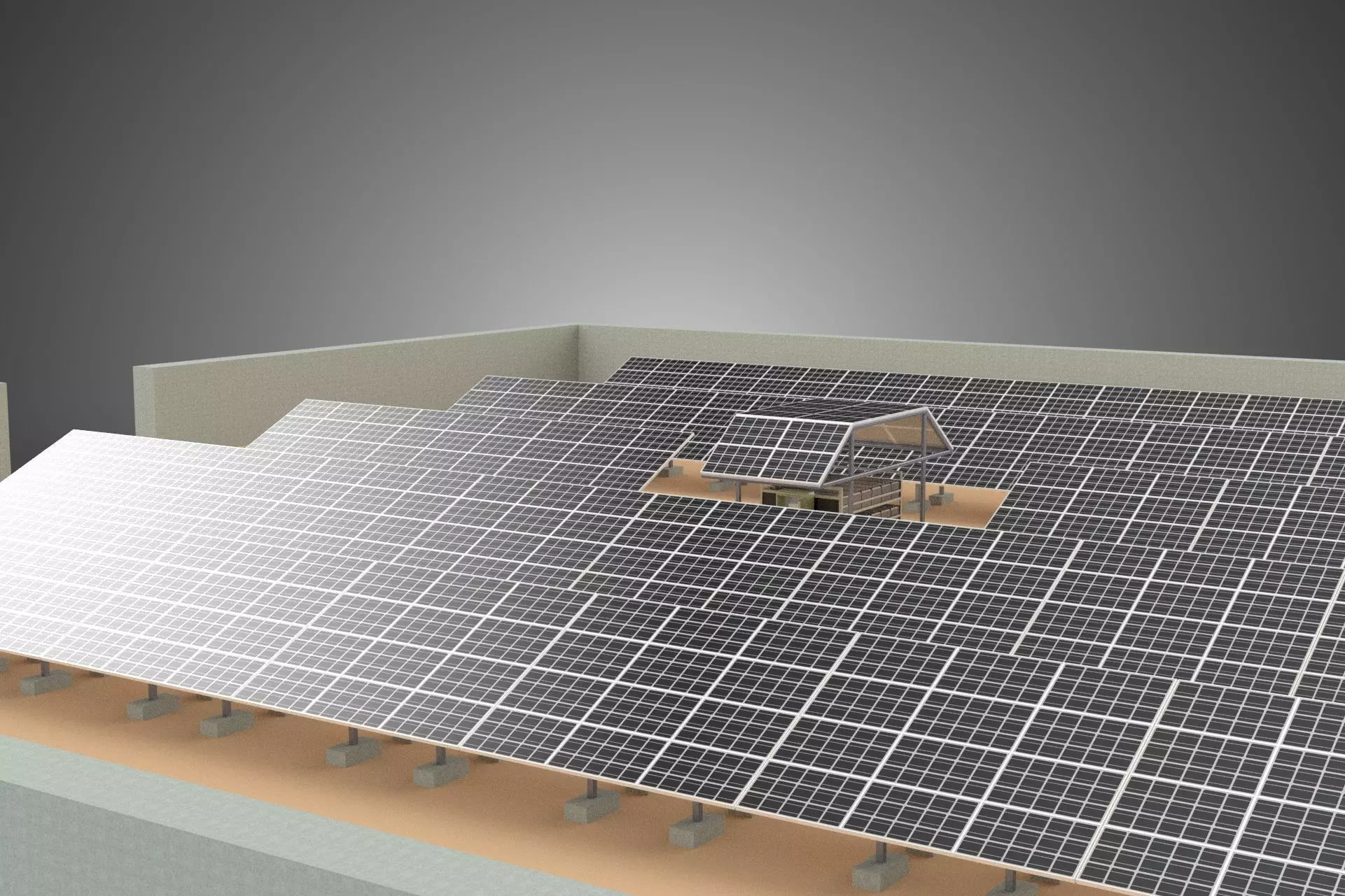 SOLAR PANEL POWER LAYOUT SITE INFRASTRUCTURE ENERGY PHOTOVOLTAIC 3D model_18